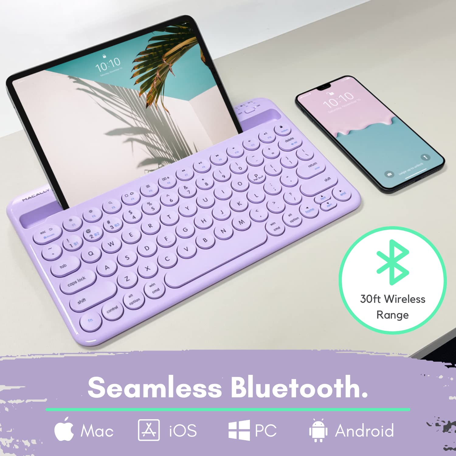 Foto 3 pulgar | Teclado Bluetooth Macally para iPhone y iPad Mini/Air/Pro  - Venta Internacional