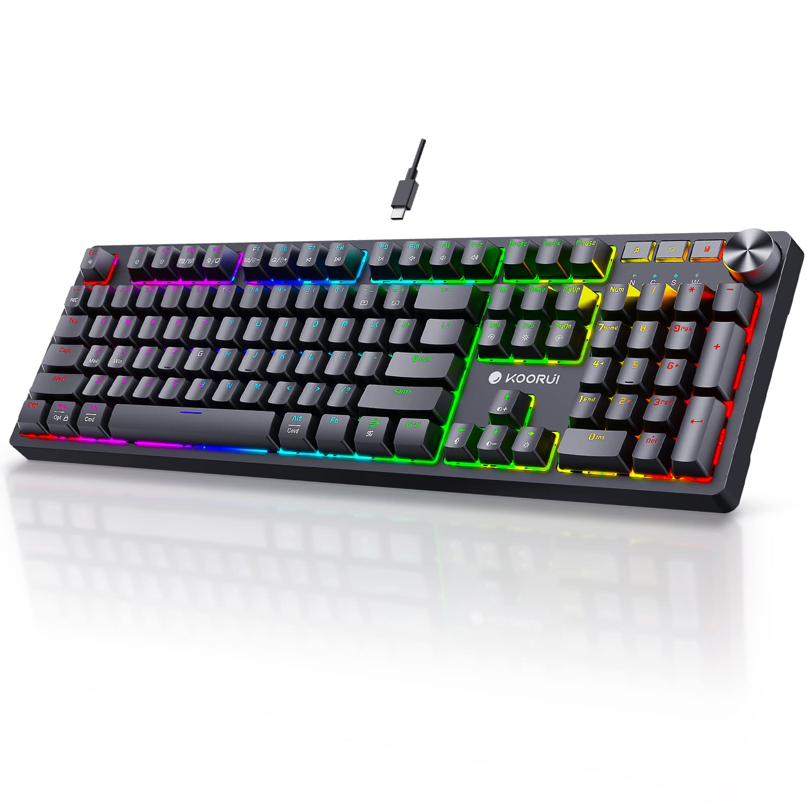 Foto 2 pulgar | Teclados Para Juegos Koorui Mk104, 104 Teclas, Interruptor Rojo Intercambiable En Caliente - Venta Internacional.