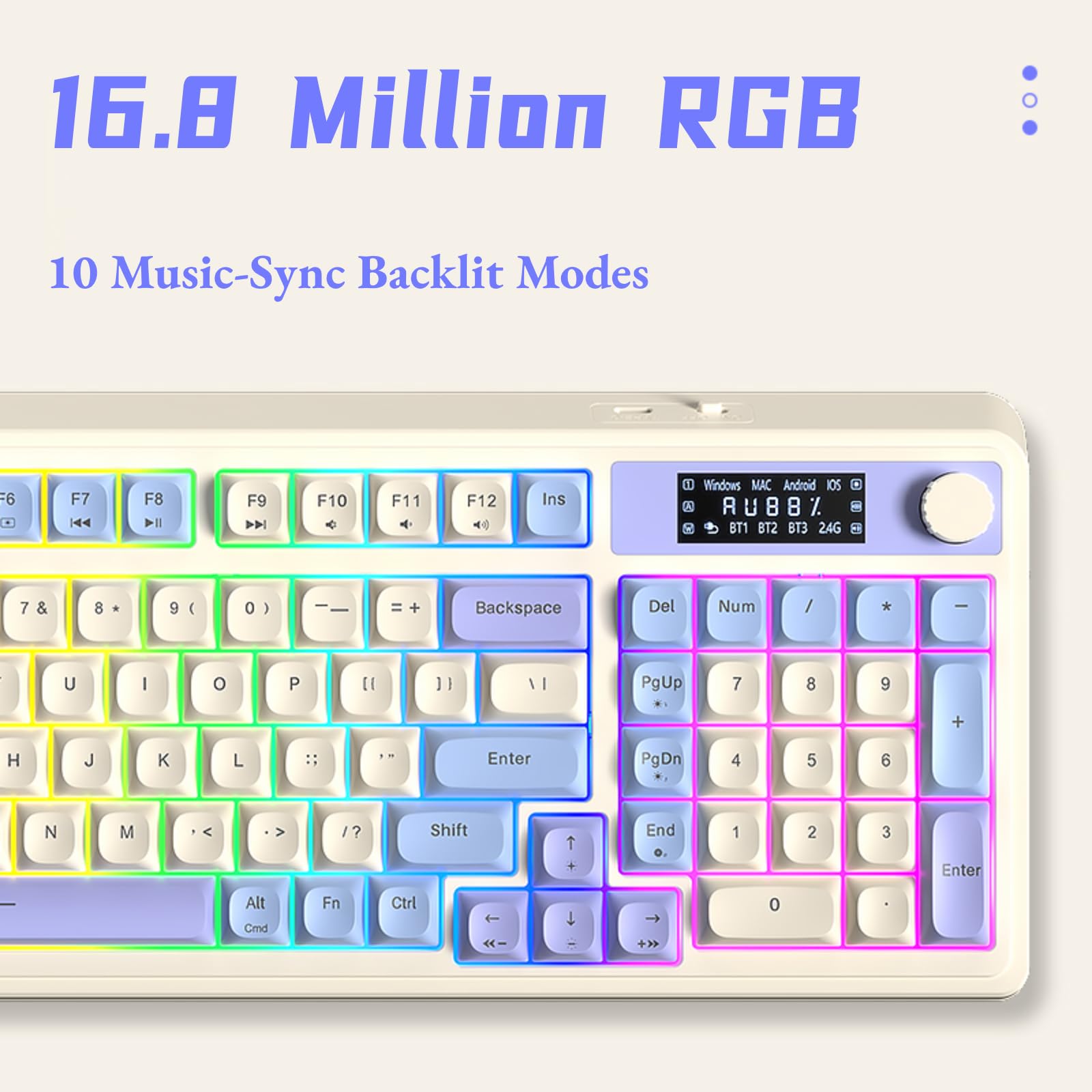 Foto 6 | Teclado Aula S99 Pro Cute Creamy Con Teclado Numérico Rgb Púrpura - Venta Internacional.