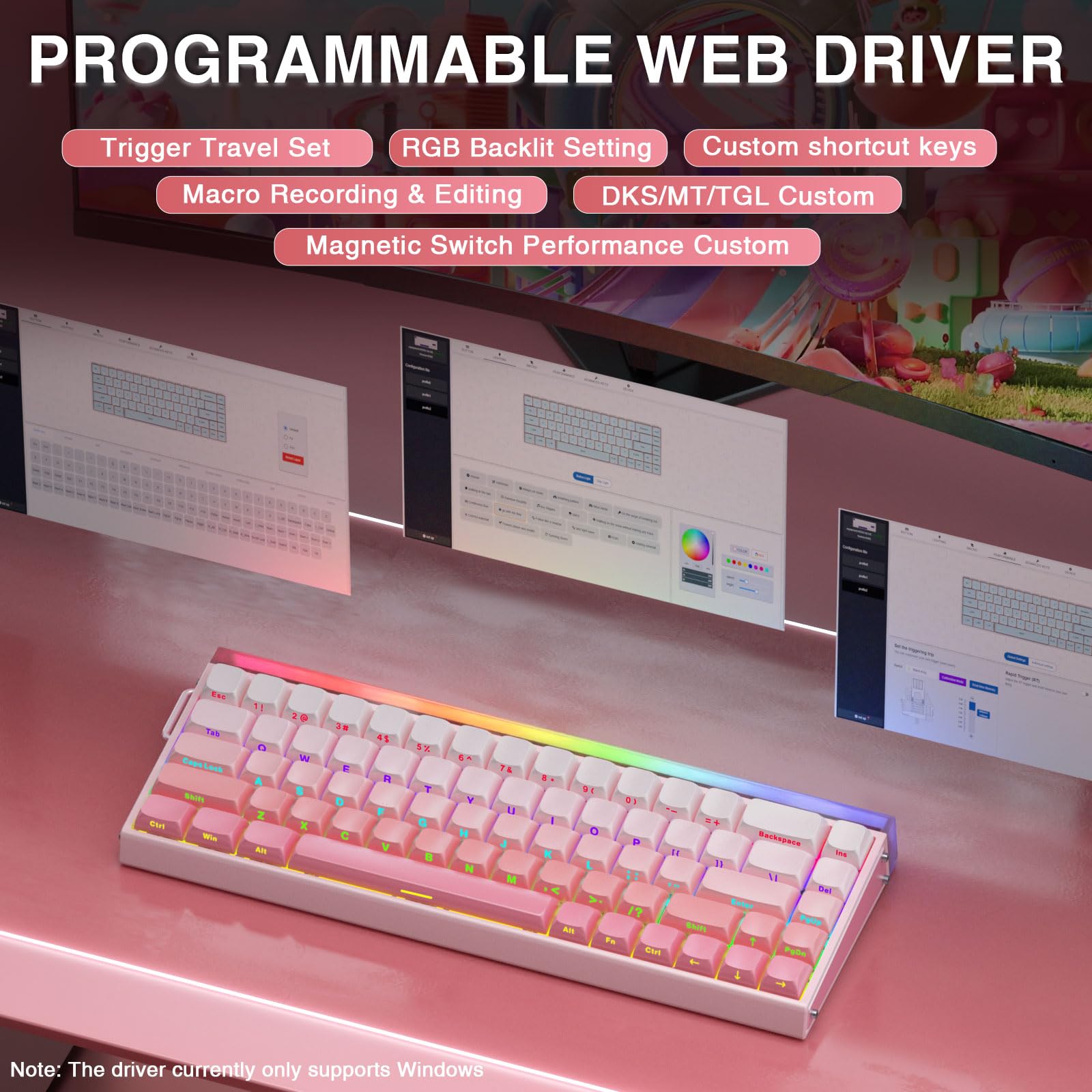 Foto 7 pulgar | Teclado Para Juegos Aula Hero 68 He 60% Cableado Con Retroiluminación Rgb - Venta Internacional.