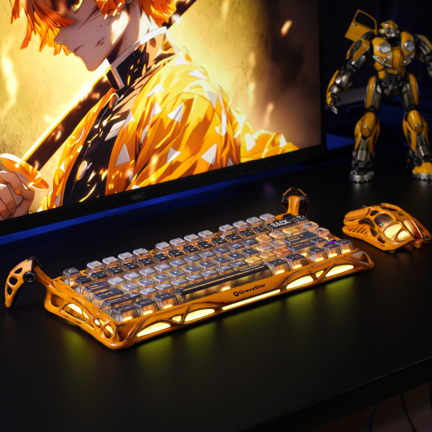 Foto 5 pulgar | Teclado Inalámbrico Para Juegos Gravastar Mercury K1 Pro Yellow - Venta Internacional.