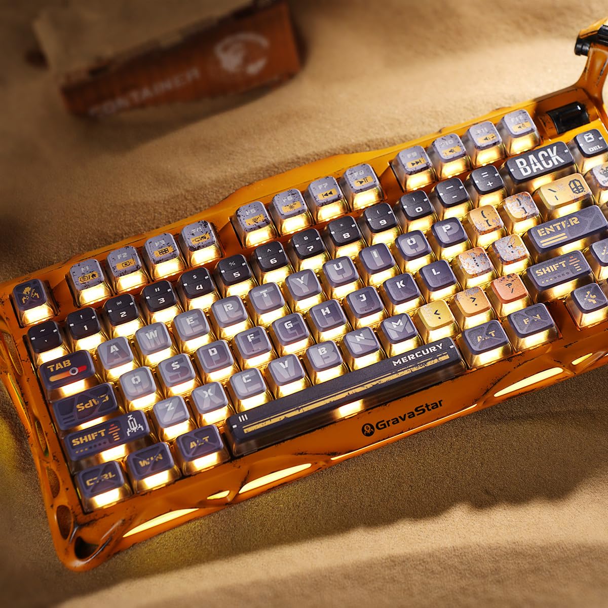 Foto 5 | Teclado Inalámbrico Para Juegos Gravastar Mercury K1 Pro Yellow - Venta Internacional.
