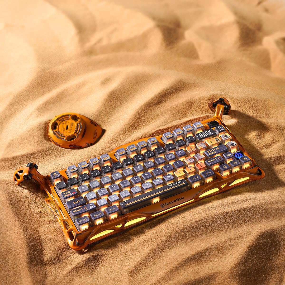 Foto 6 | Teclado Inalámbrico Para Juegos Gravastar Mercury K1 Pro Yellow - Venta Internacional.