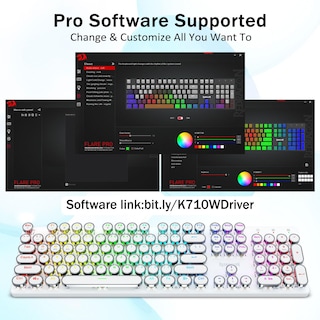 Foto 7 | Teclado Mecánico Inalámbrico Para Juegos Estilo Máquina De Escribir Redragon K710 Bluetooth/2.4 Ghz - Venta Interna