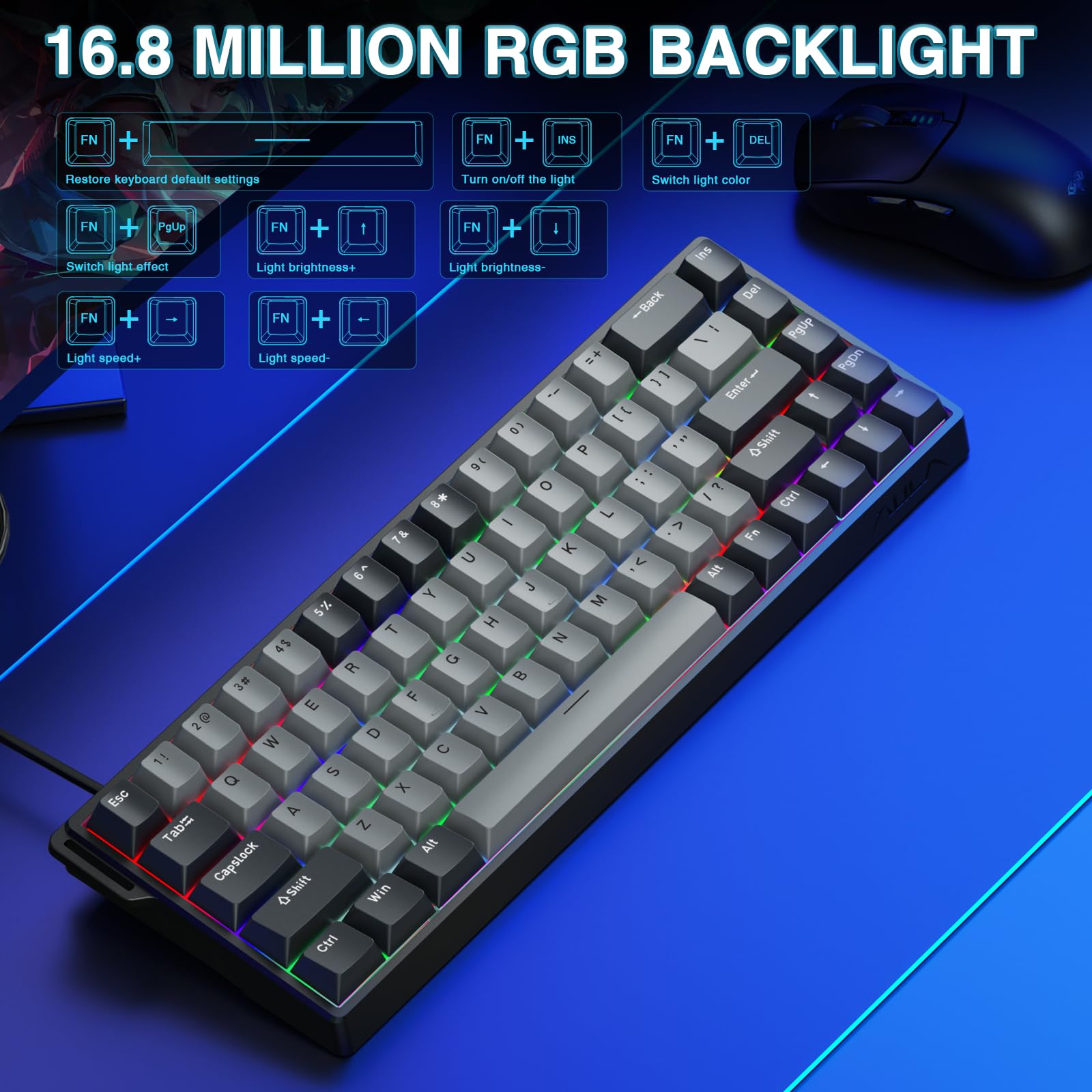 Foto 7 pulgar | Teclado Gaming Aula Win68 He Pro Interruptor Magnético Retroiluminado Rgb - Venta Internacional.