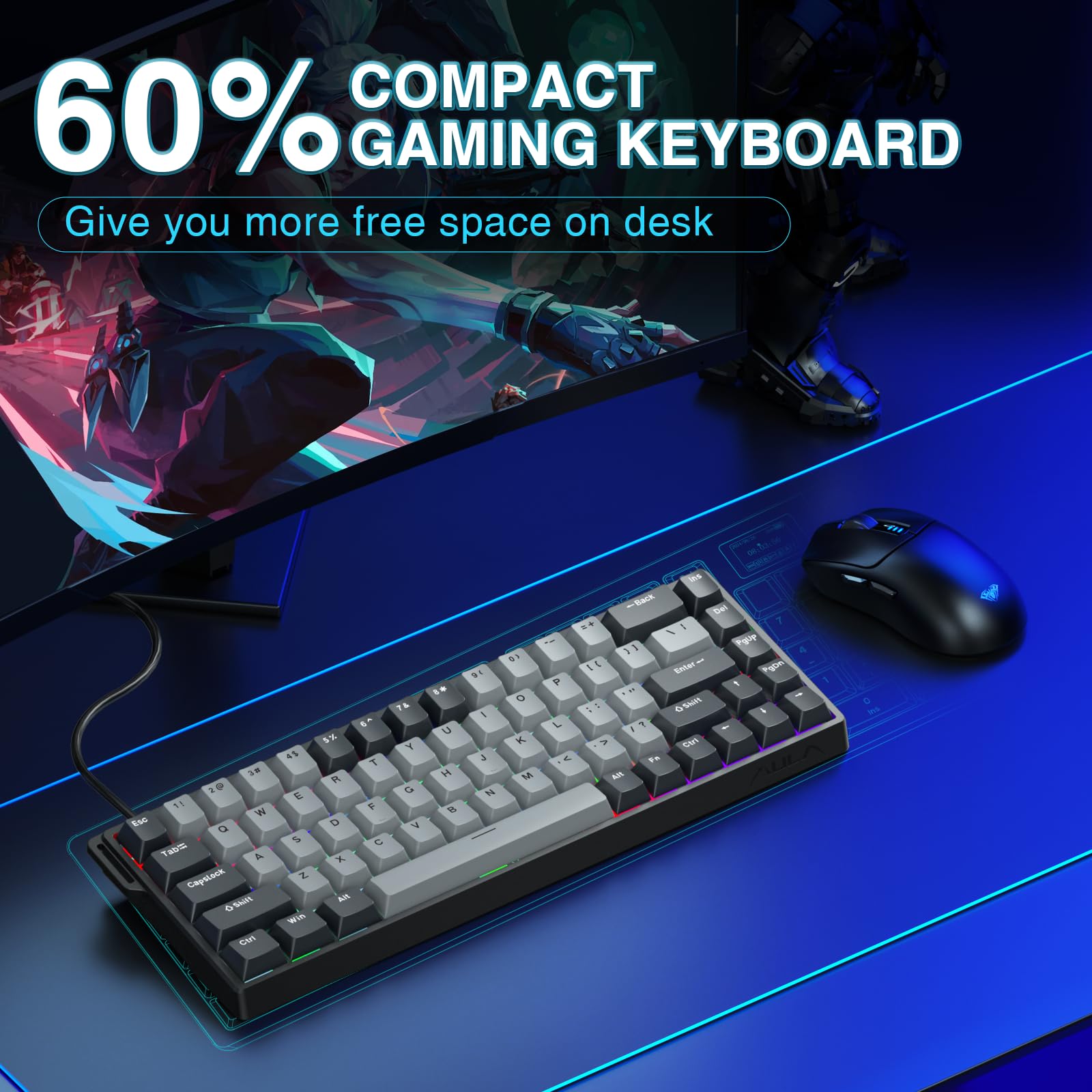 Foto 8 pulgar | Teclado Gaming Aula Win68 He Pro Interruptor Magnético Retroiluminado Rgb - Venta Internacional.