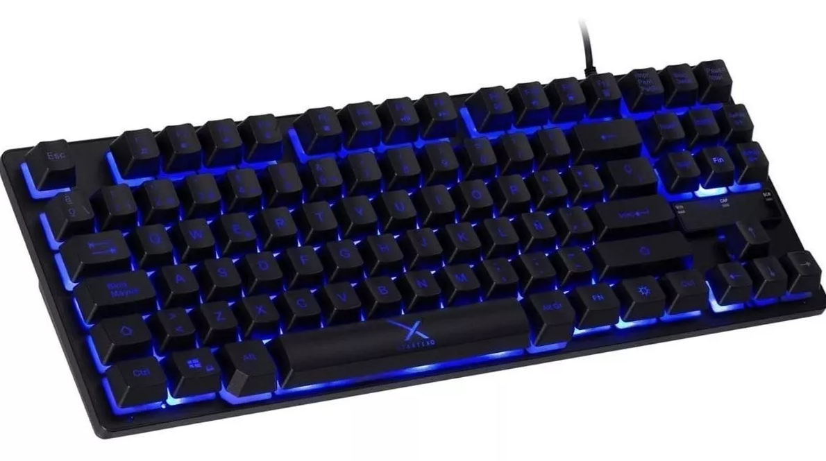 Teclado Gamer Xzeal Xst-300 Qwerty Español Negro Con Luz 3 Colores