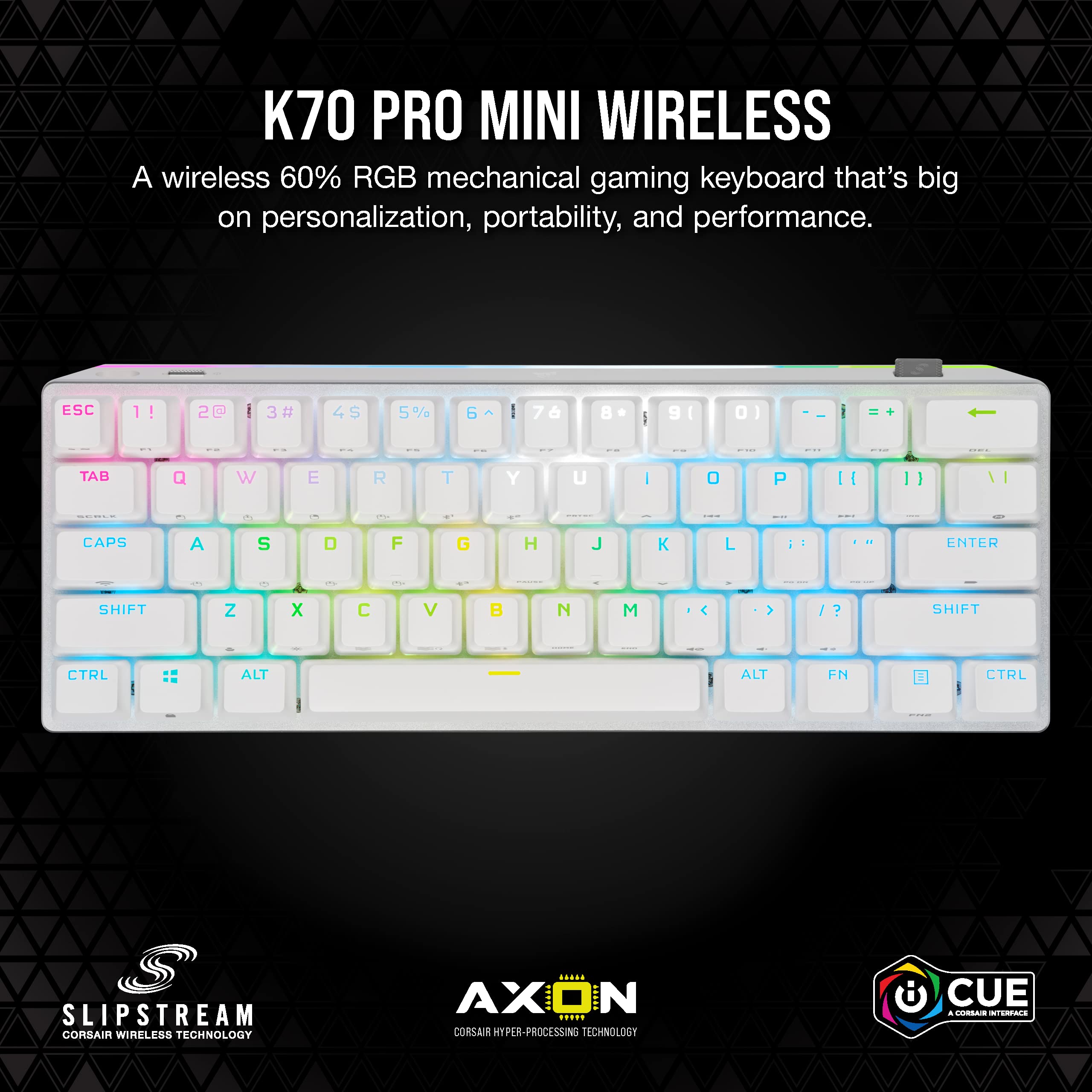 Foto 3 pulgar | Teclado Corsair K70 Pro Mini Wireless Rgb 60% Qwerty Blanco - Venta Internacional.