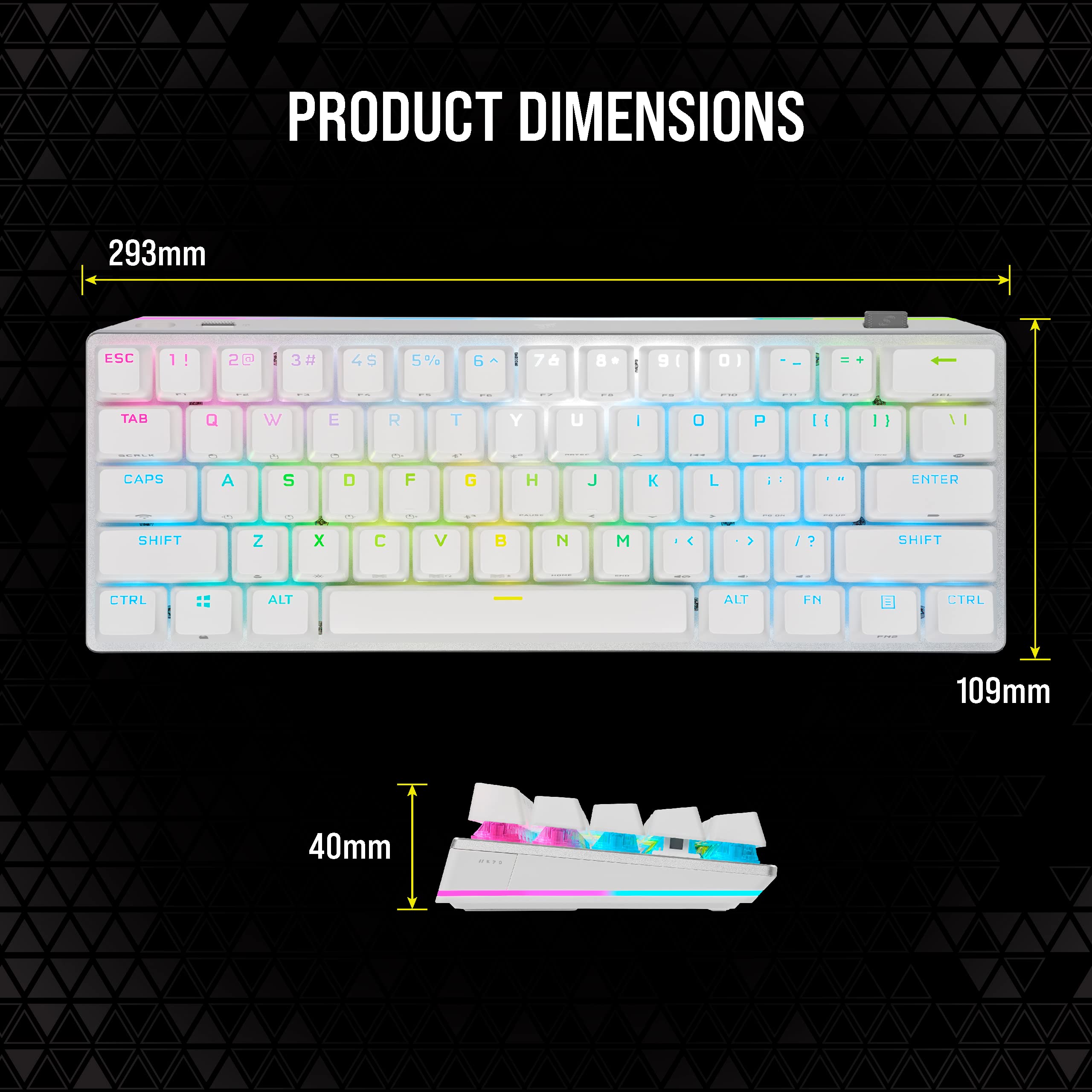 Foto 8 pulgar | Teclado Corsair K70 Pro Mini Wireless Rgb 60% Qwerty Blanco - Venta Internacional.