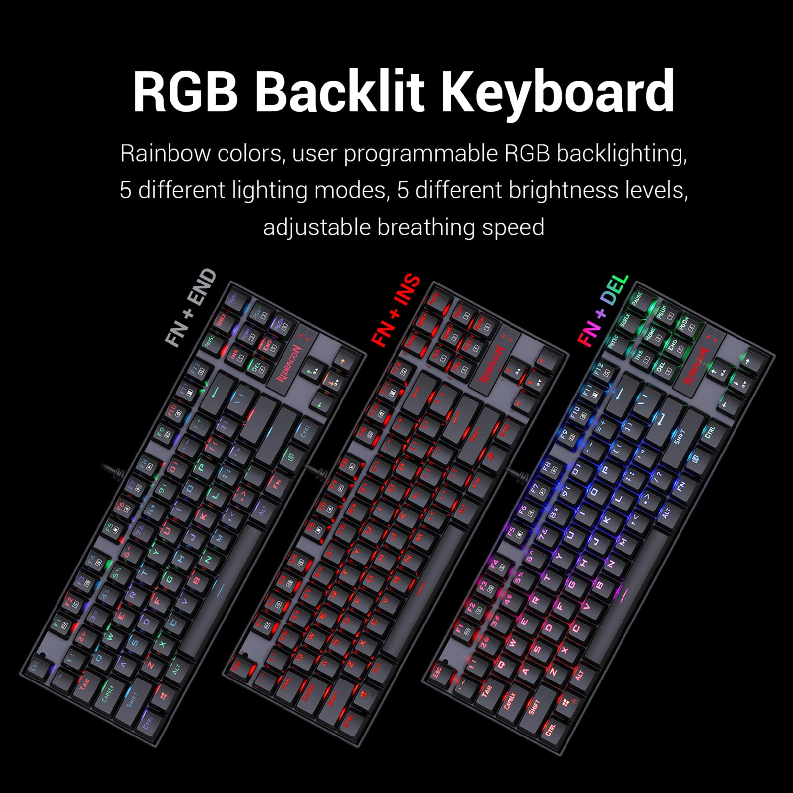 Foto 4 pulgar | Teclado Redragon K552 Pro Kumara Rgb Retroiluminado Por Led Blanco - Venta Internacional.