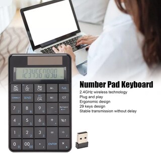 Foto 2 | Calculadora Numérica Ashata, 29 Teclas, Usb De 2,4 Ghz Con Pantalla - Venta Internacional.