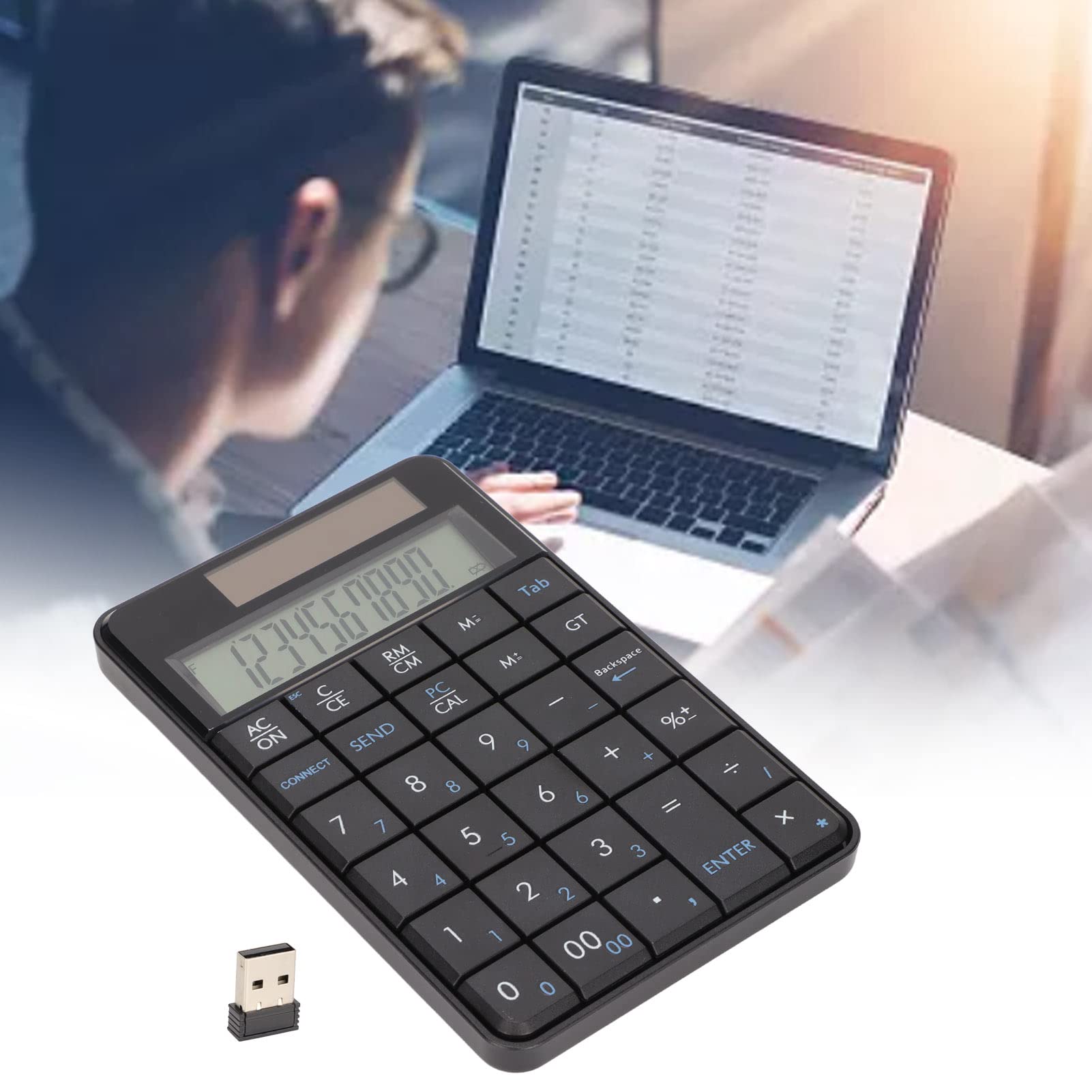 Foto 3 | Calculadora Numérica Ashata, 29 Teclas, Usb De 2,4 Ghz Con Pantalla - Venta Internacional.