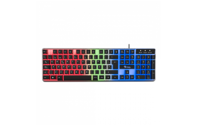 Foto 2 pulgar | Teclado Stylos Sttealled1t, Alámbrico, Usb, Negro/transparente (español)