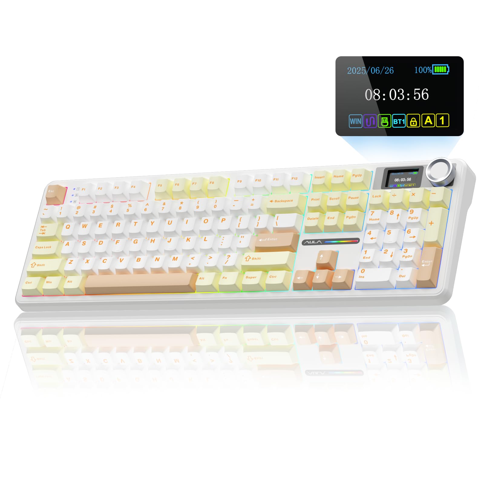 Teclado Mecánico Inalámbrico Aula F108 Pro Con Batería De 8000 Mah - Venta Internacional.