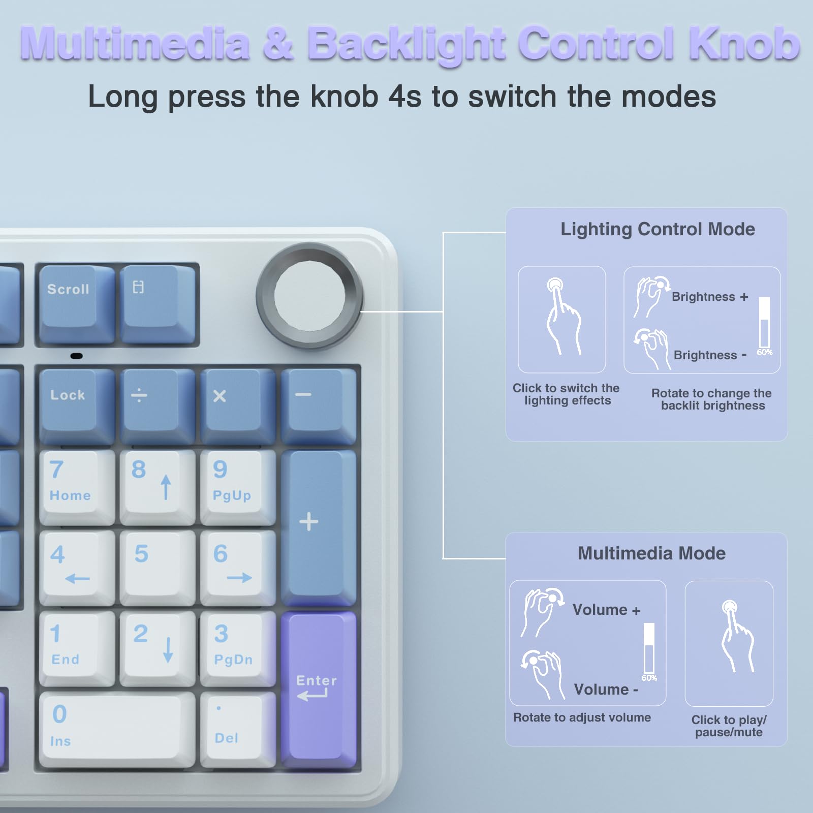 Foto 5 pulgar | Teclado Mecánico Inalámbrico Aula F99 Pro Con Botón Rgb Backli - Venta Internacional.