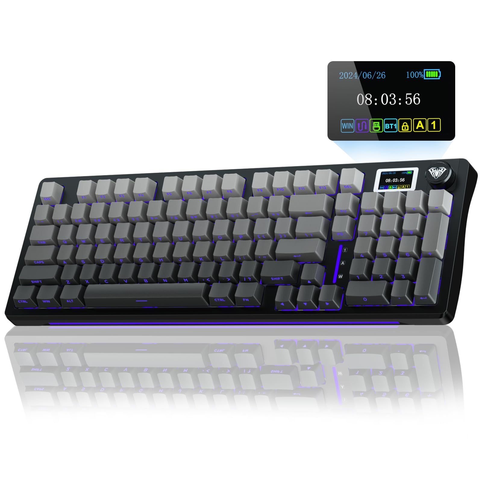 Foto 2 pulgar | Teclado Mecánico Inalámbrico Aula S98 Pro Con Pantalla Y Perilla - Venta Internacional.