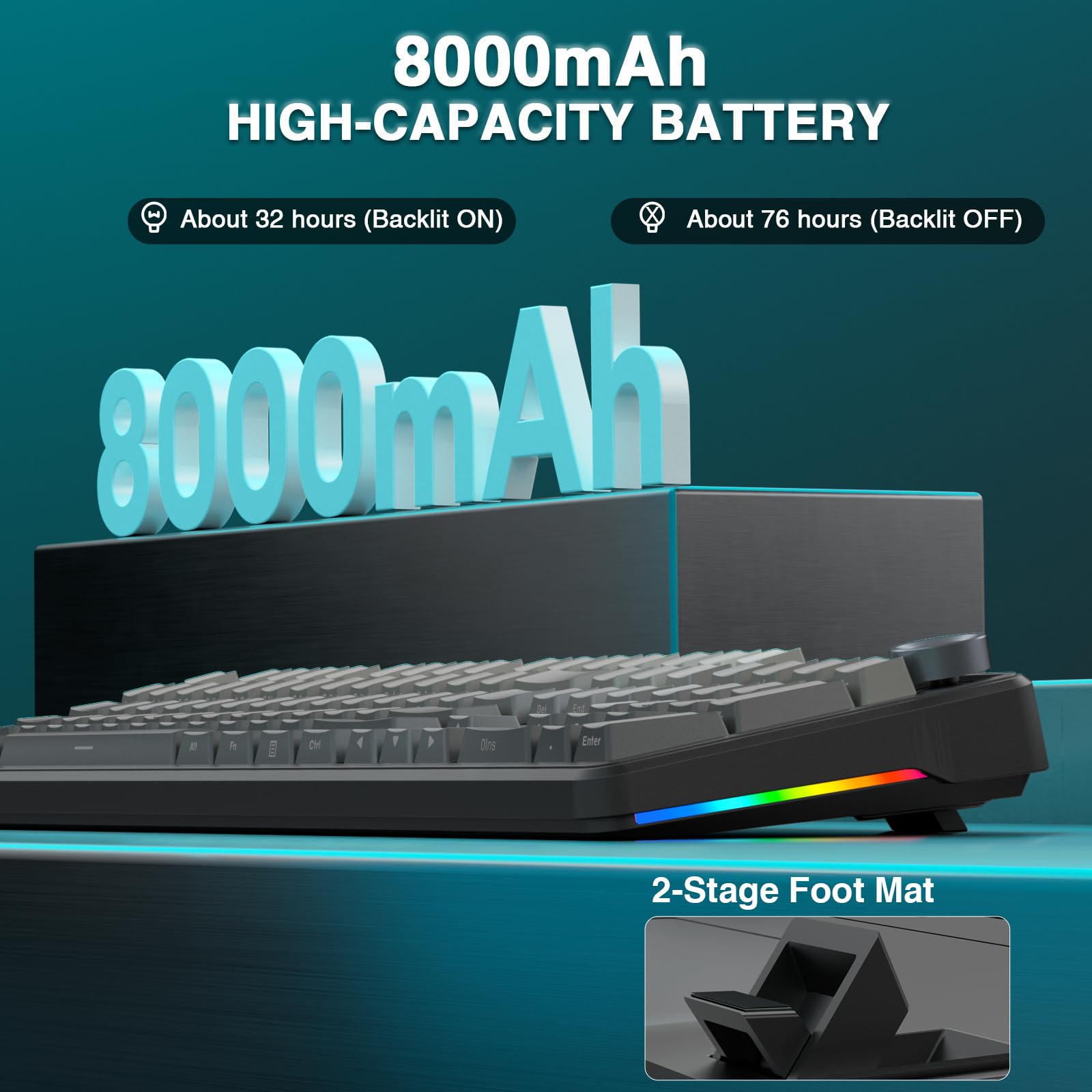 Foto 6 | Teclado Mecánico Inalámbrico Aula F108 Pro Con Batería De 8000 Mah - Venta Internacional.