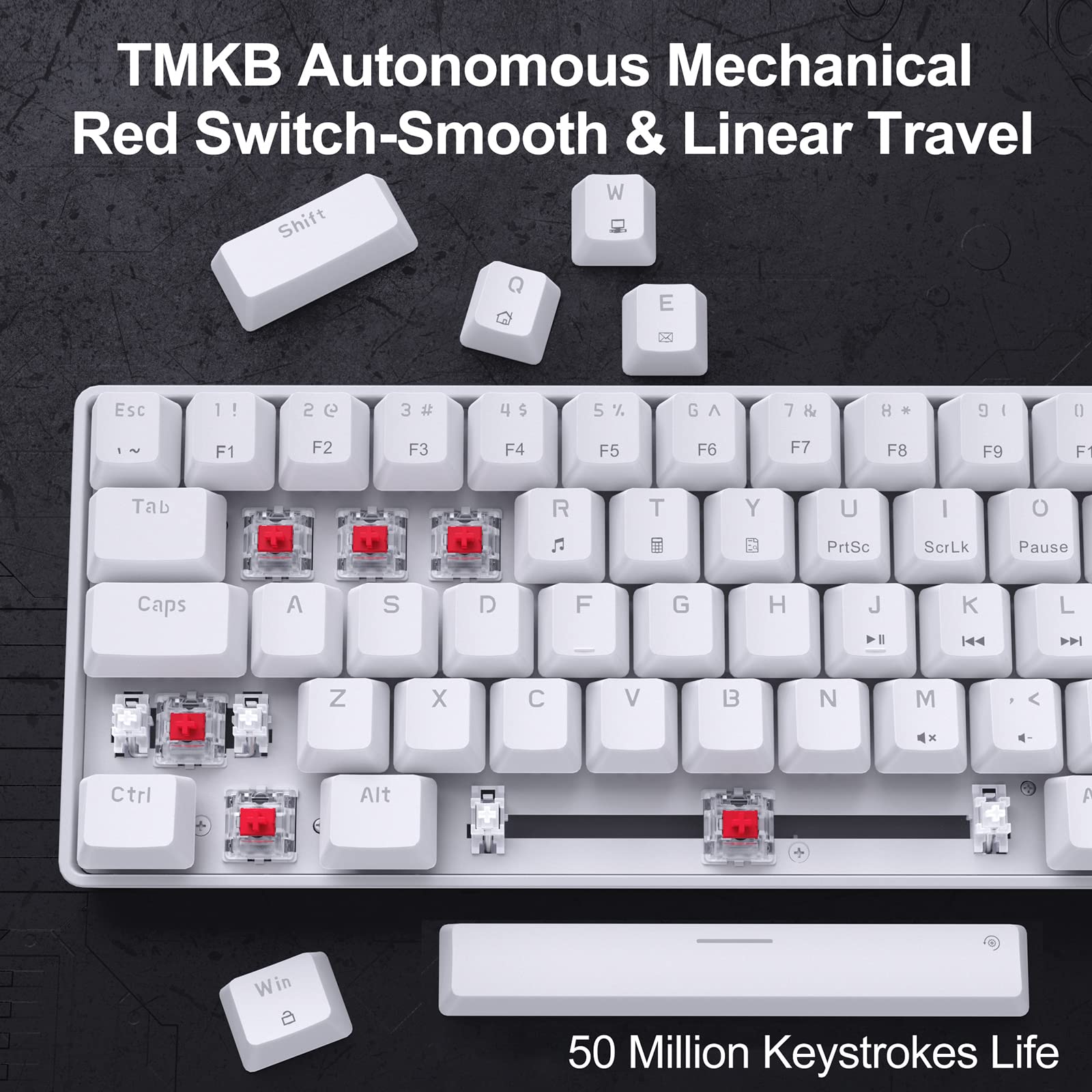 Foto 4 pulgar | Teclado Mecánico Para Juegos Dierya T68se 60% Con Interruptores Rojos - Venta Internacional.
