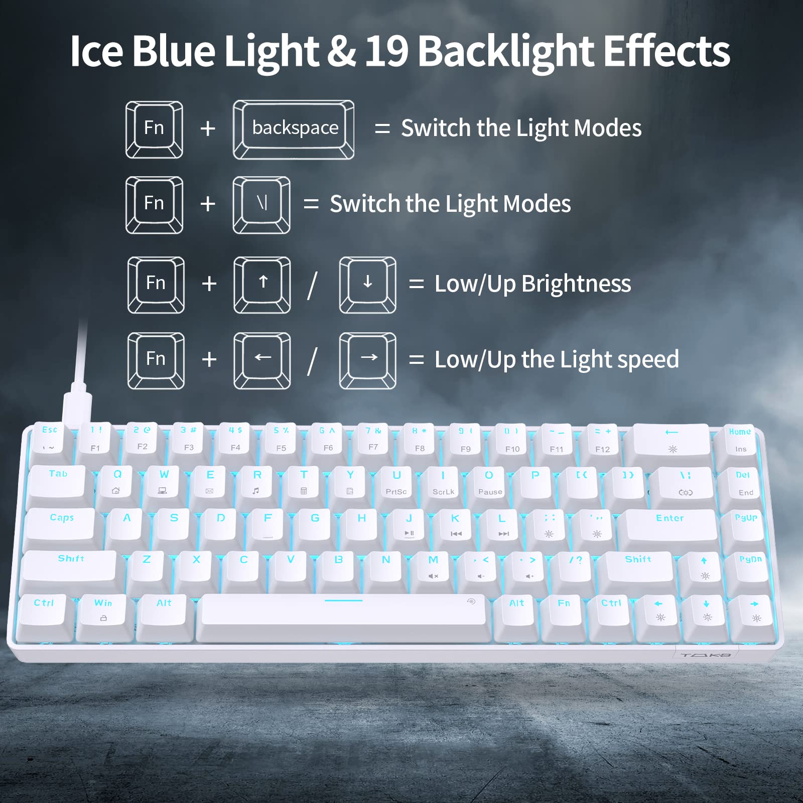 Foto 6 pulgar | Teclado Mecánico Para Juegos Dierya T68se 60% Con Interruptores Rojos - Venta Internacional.
