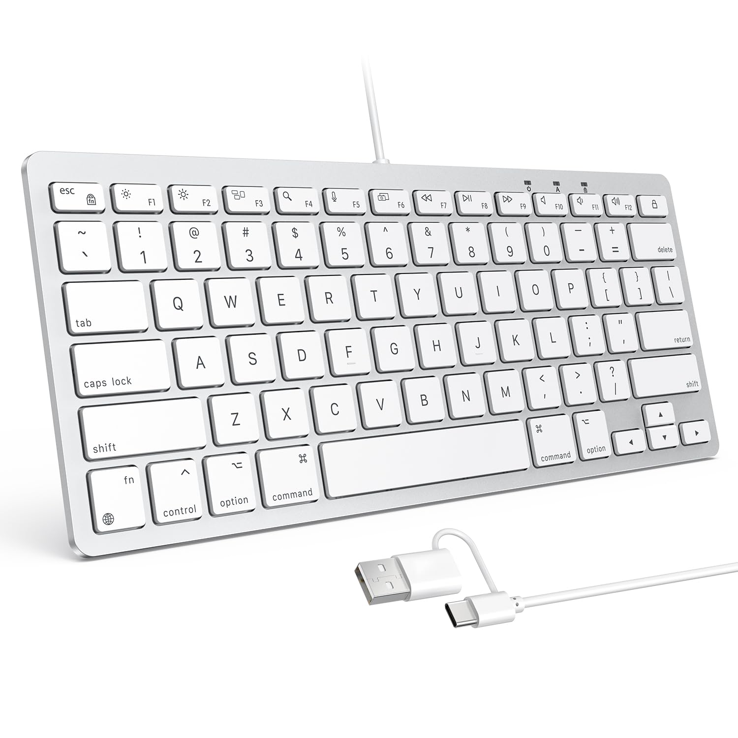 Foto 1 | Teclado Con Cable Omoton Para Mac Con Interfaz Dual Blanco - Venta Internacional.