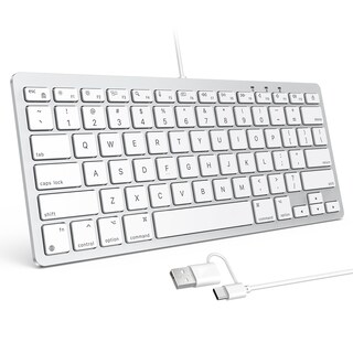 Foto 1 | Teclado Con Cable Omoton Para Mac Con Interfaz Dual Blanco - Venta Internacional.