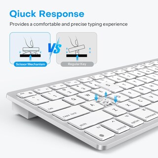 Foto 7 | Teclado Con Cable Omoton Para Mac Con Interfaz Dual Blanco - Venta Internacional.