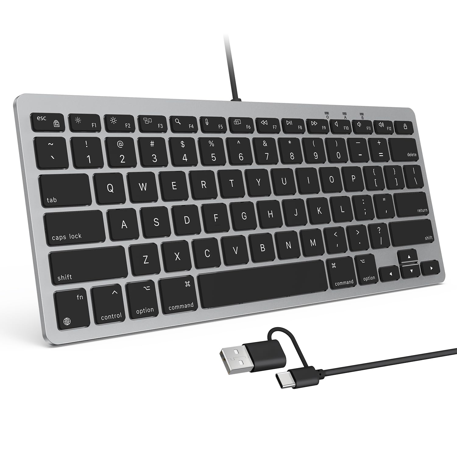 Foto 2 pulgar | Teclado Omoton Con Cable Para Mac Con Doble Interfaz Gris - Venta Internacional.
