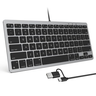 Foto 1 | Teclado Omoton Con Cable Para Mac Con Doble Interfaz Gris - Venta Internacional.