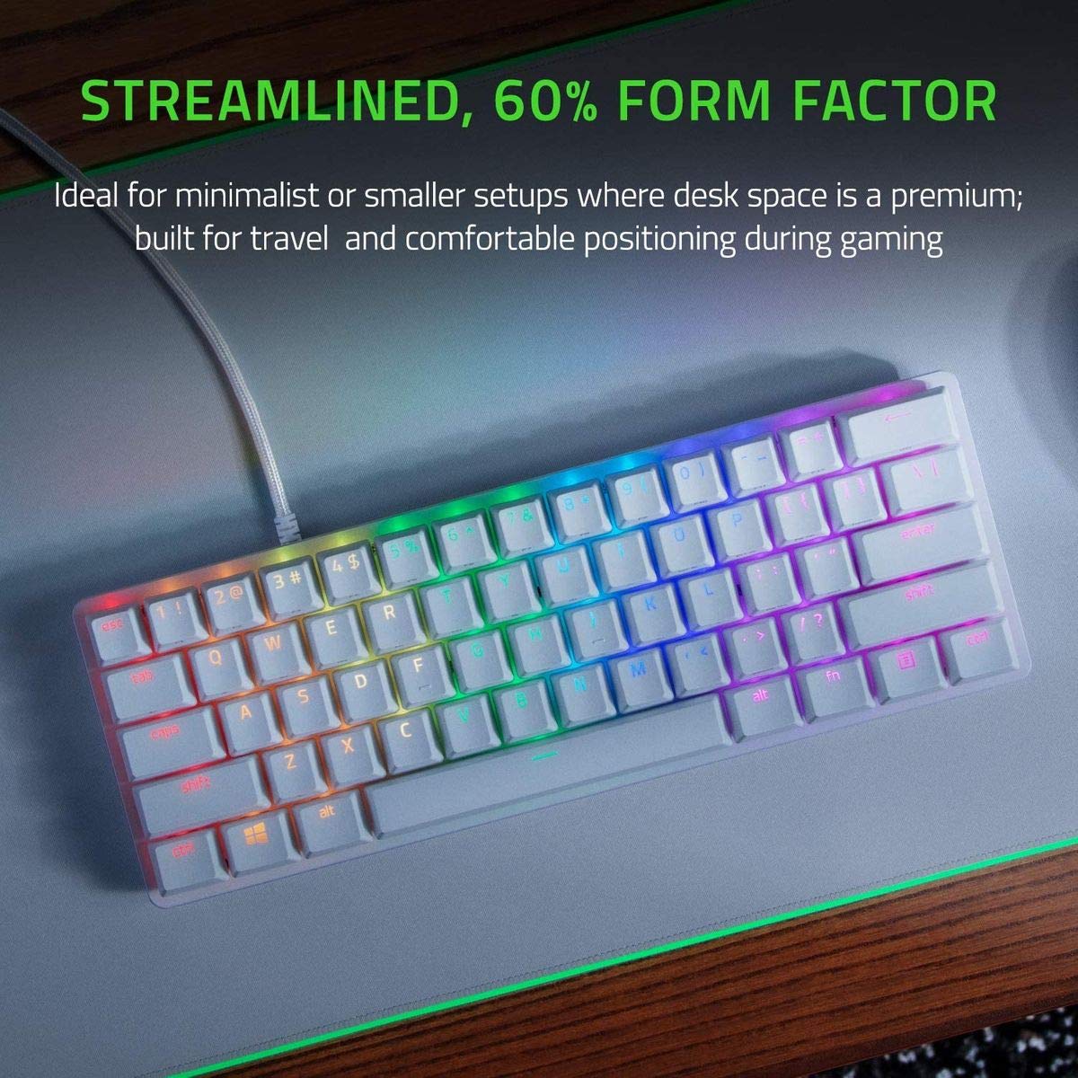 Foto 6 pulgar | Teclado Gaming Razer Huntsman Mini 60% Clicky Optical Blanco - Venta Internacional