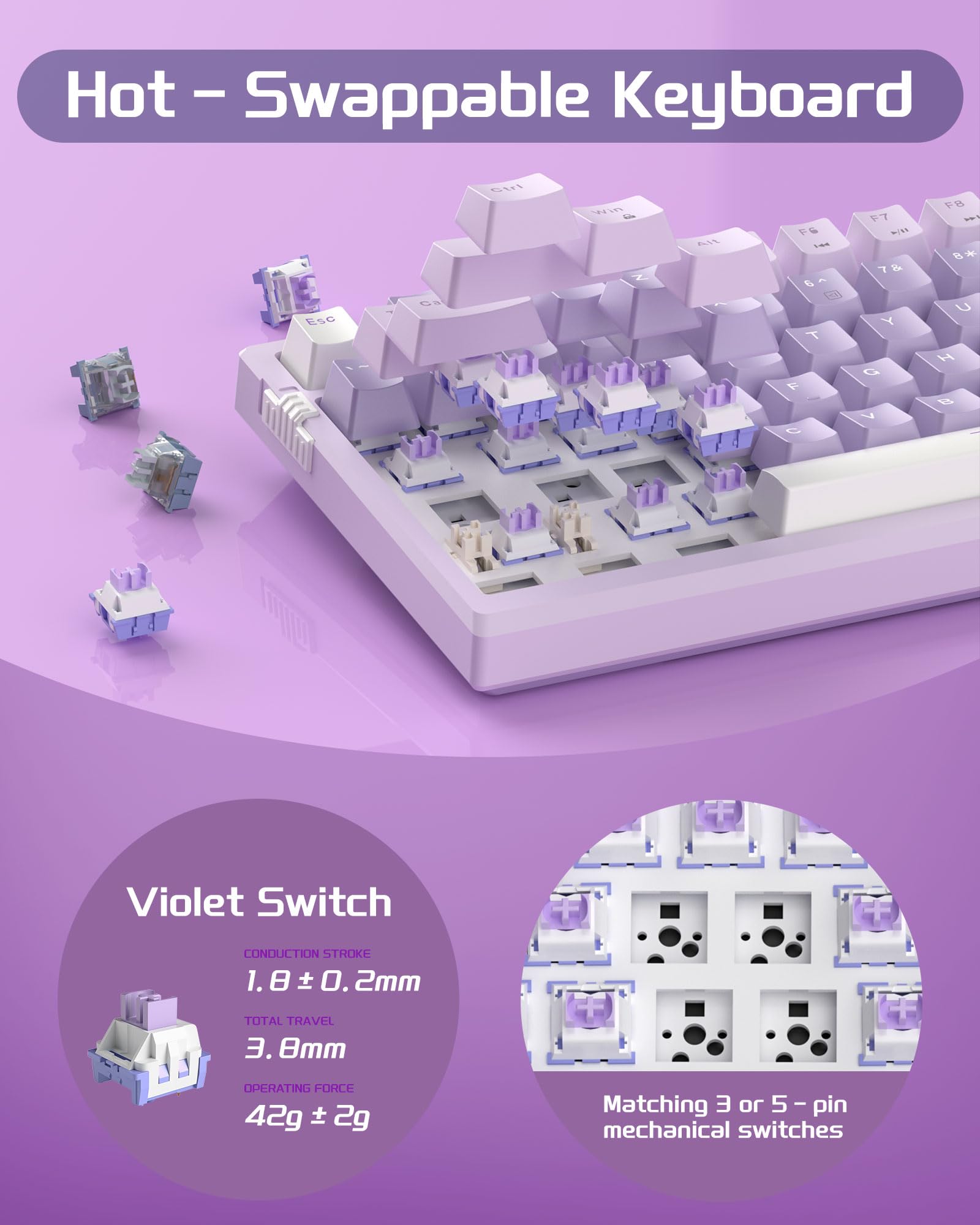 Foto 4 | Teclado Mecánico Para Juegos Magegee Sky98 96% Rgb Win/mac - Venta Internacional.