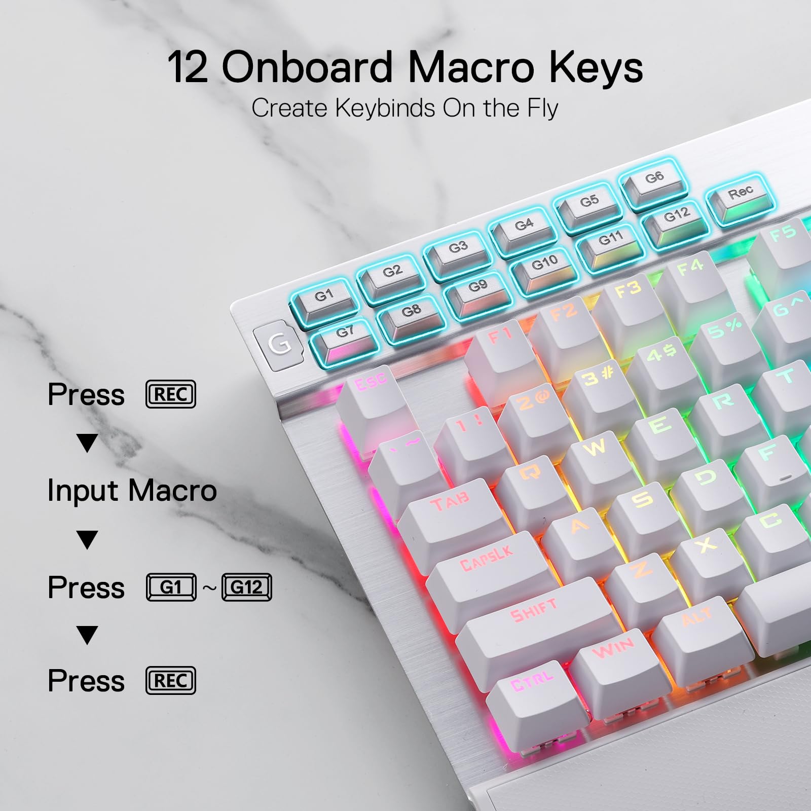 Foto 4 pulgar | Teclado Gaming Redragon K550 Rgb 104 Teclas + 12 Macro G - Venta Internacional.
