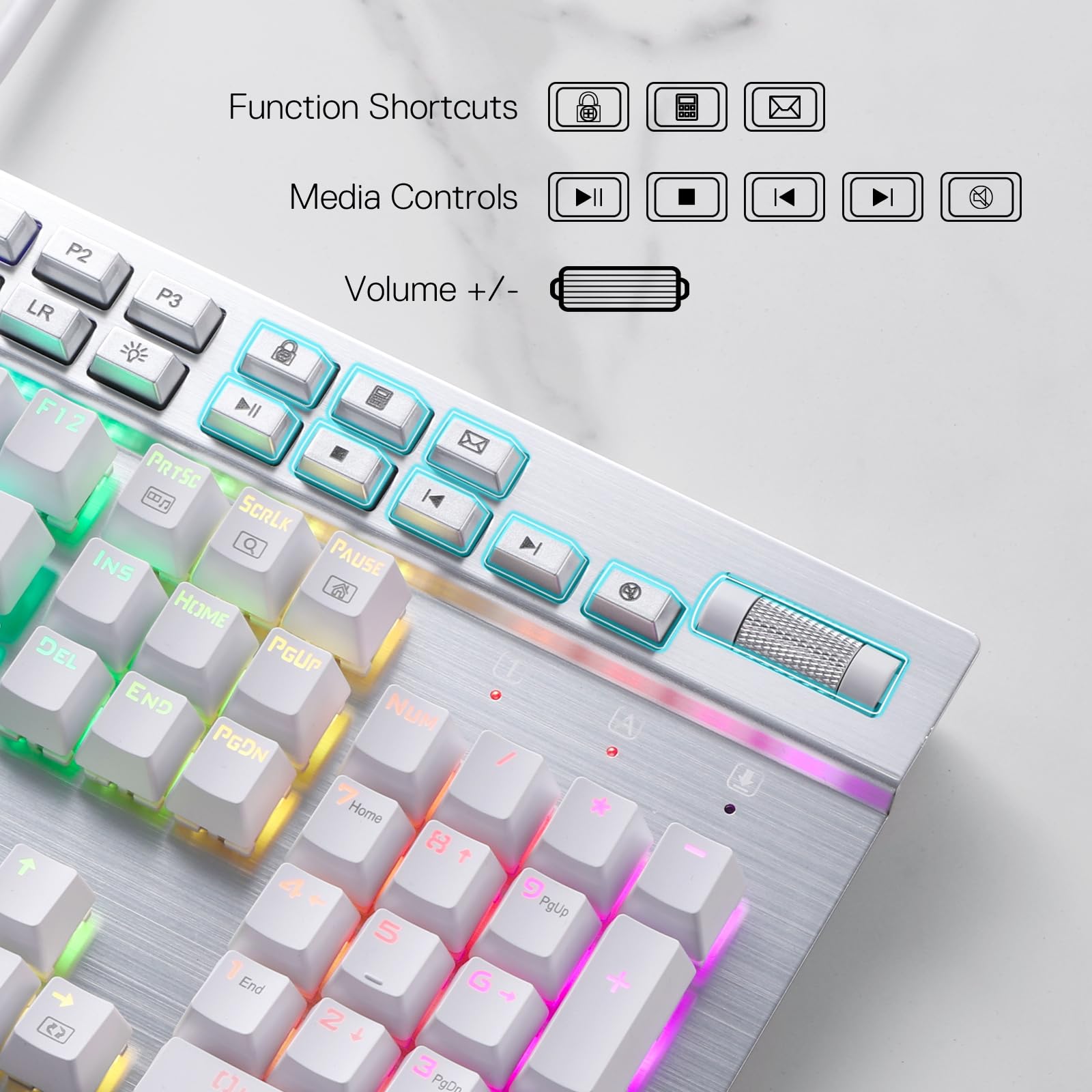 Foto 8 pulgar | Teclado Gaming Redragon K550 Rgb 104 Teclas + 12 Macro G - Venta Internacional.