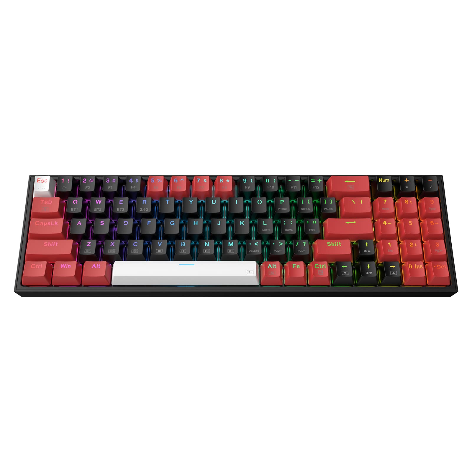 Foto 2 pulgar | Teclado Inalámbrico Rgb Para Juegos Redragon K628 Pro 75% Con Interruptor Rojo - Venta Internacional.