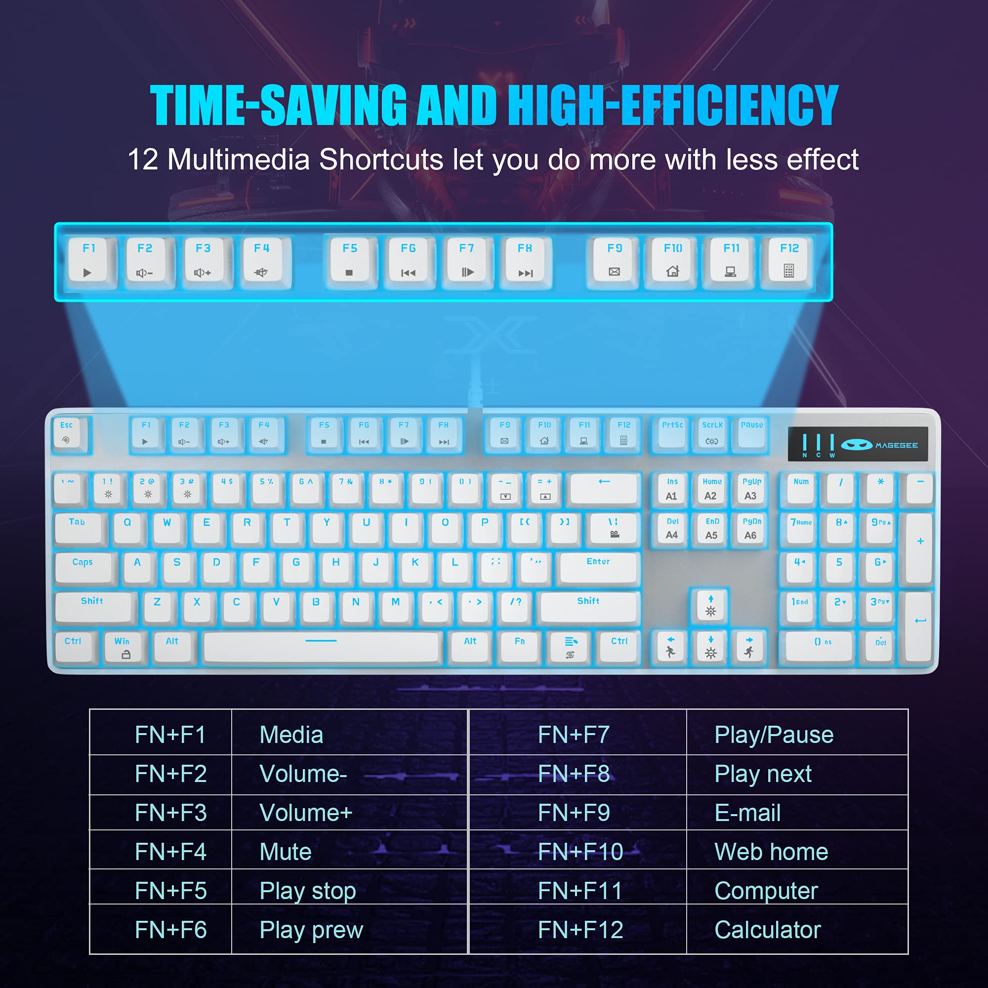 Foto 3 pulgar | Teclado Para Juegos Magegee Mechanical Storm Con Interruptores Azules - Venta Internacional.