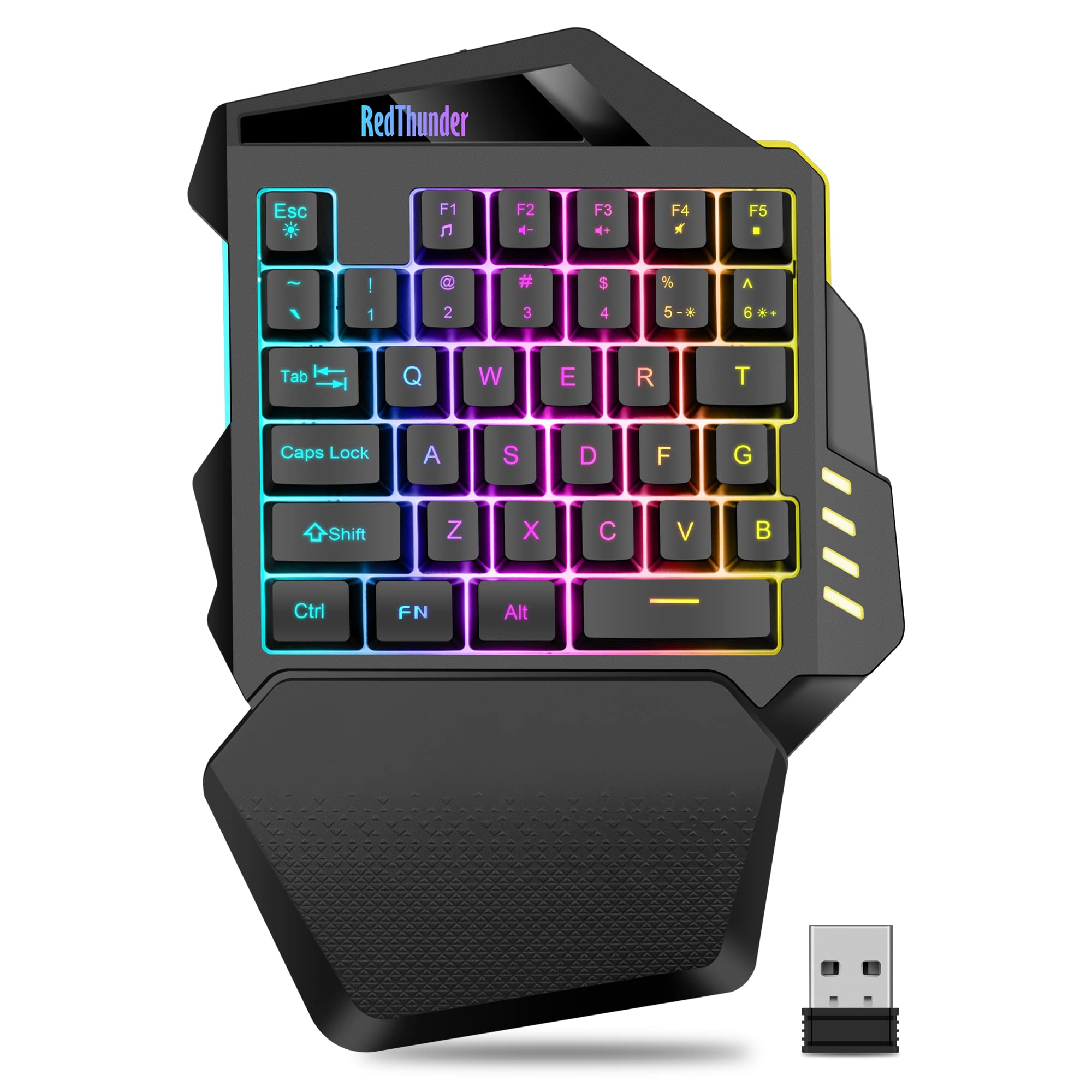 Foto 2 pulgar | Teclado Para Juegos Con Una Sola Mano Redthunder Inalámbrico Con Retroiluminación Rgb - Venta Internacional.