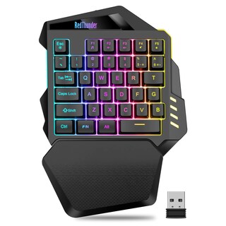 Foto 1 | Teclado Para Juegos Con Una Sola Mano Redthunder Inalámbrico Con Retroiluminación Rgb - Venta Internacional.