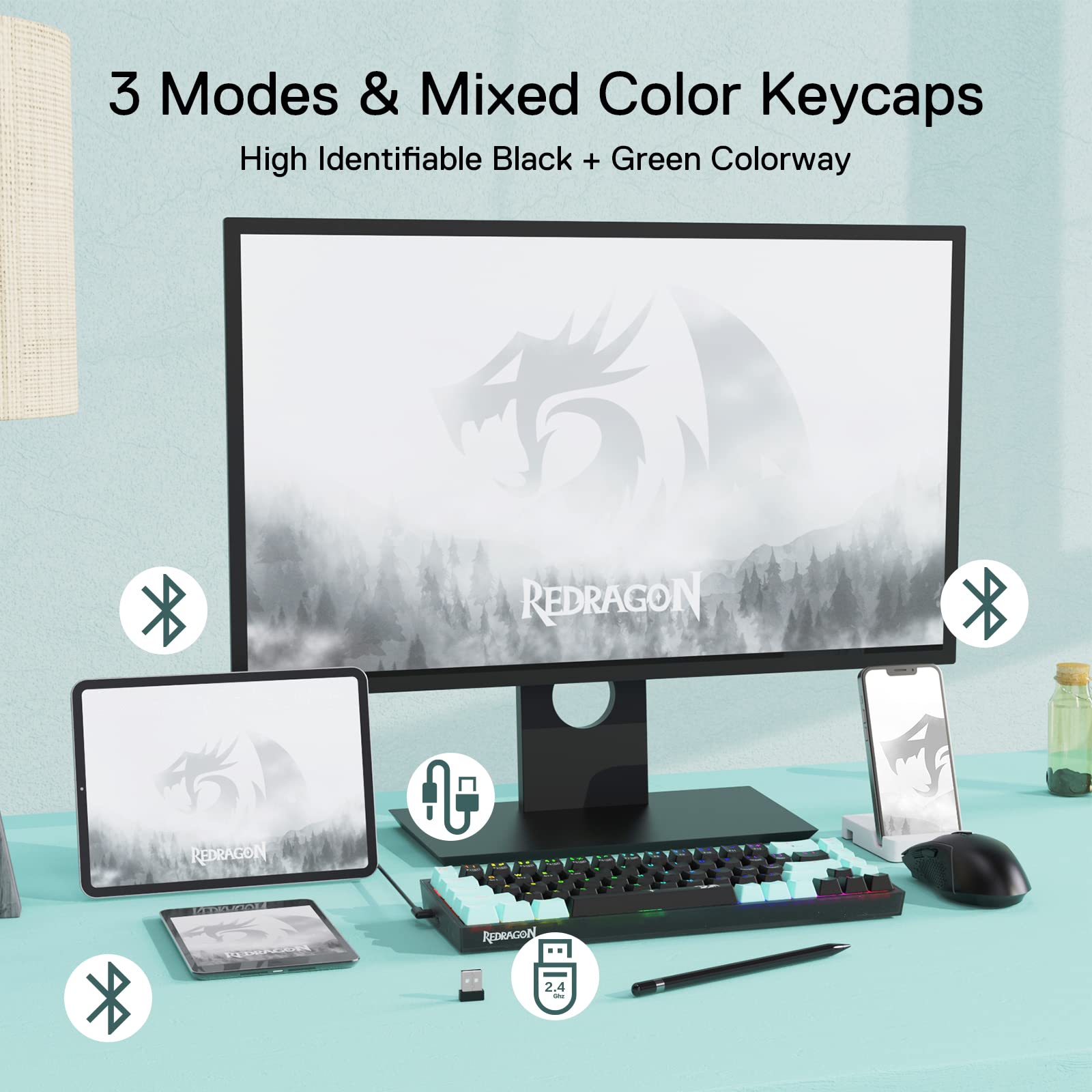 Foto 8 pulgar | Teclado Para Juegos Redragon K631 Pro Se 65% Inalámbrico Rgb - Venta Internacional.