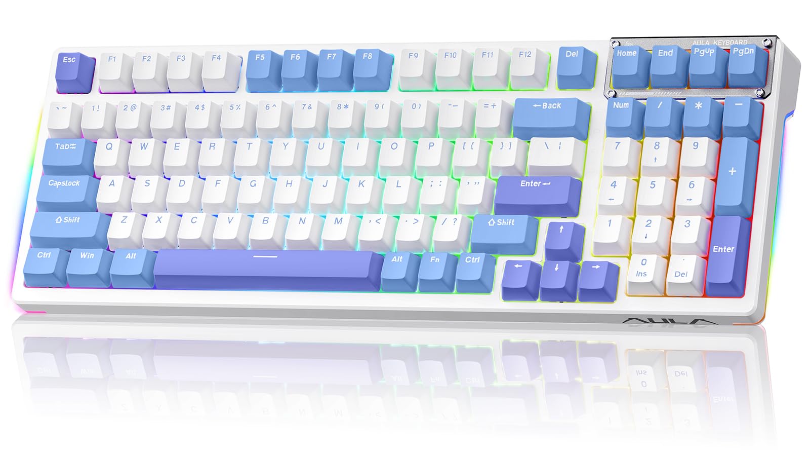 Teclado Gaming Aula 99 Teclas Tri-mode Bt5.0/2.4ghz/usb-c Purple - Venta Internacional.