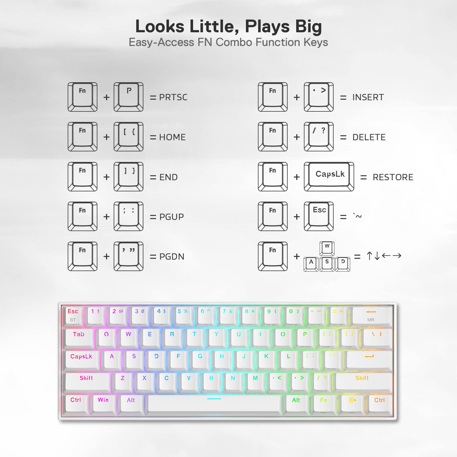 Foto 2 | Teclado Mecánico Redragon K530 Pro Draconic 60% Rgb - Venta Internacional.