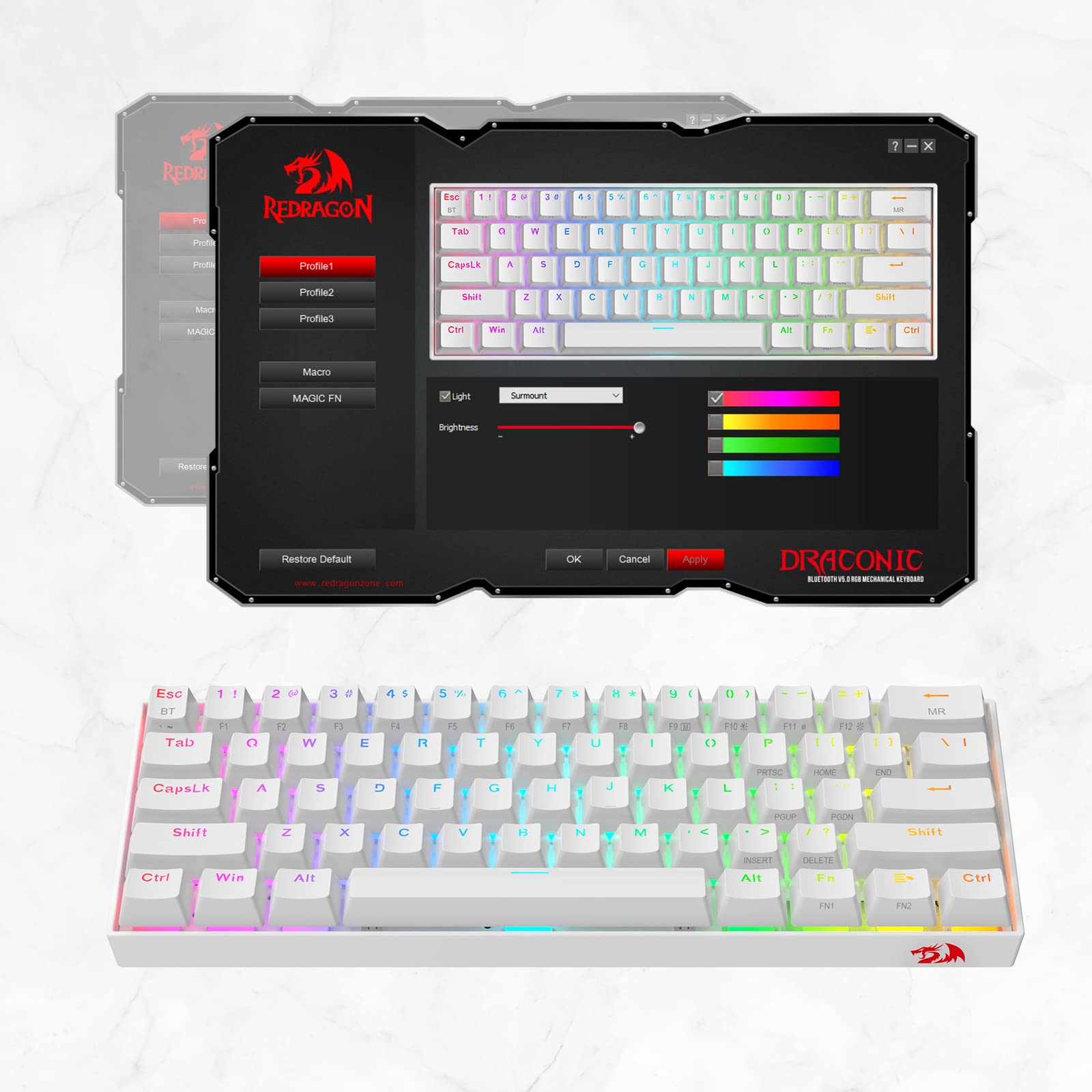 Foto 6 | Teclado Mecánico Redragon K530 Pro Draconic 60% Rgb - Venta Internacional.