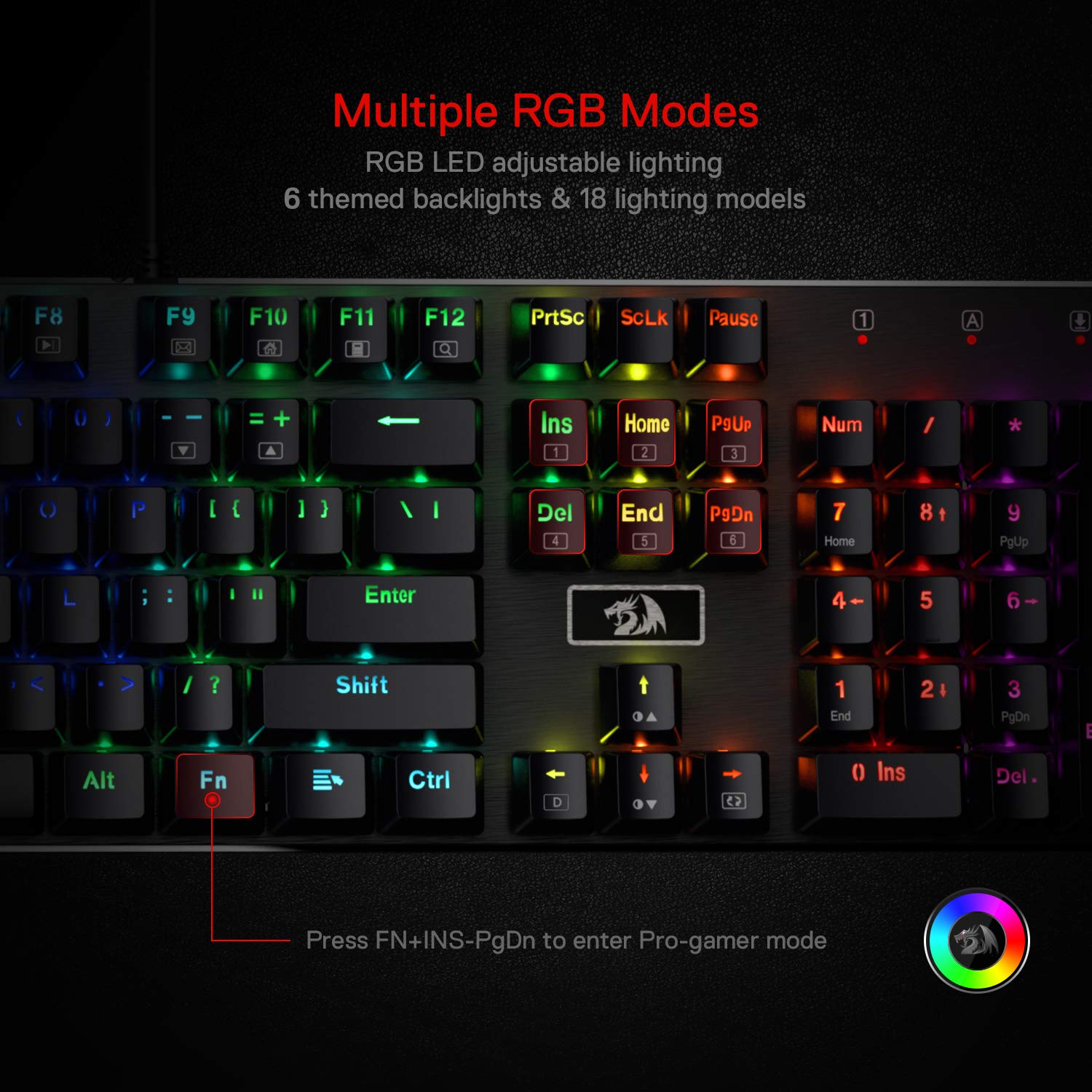 Foto 5 pulgar | Teclado Mecánico Para Juegos Redragon K556 Rgb Retroiluminado Por Led - Venta Internacional.