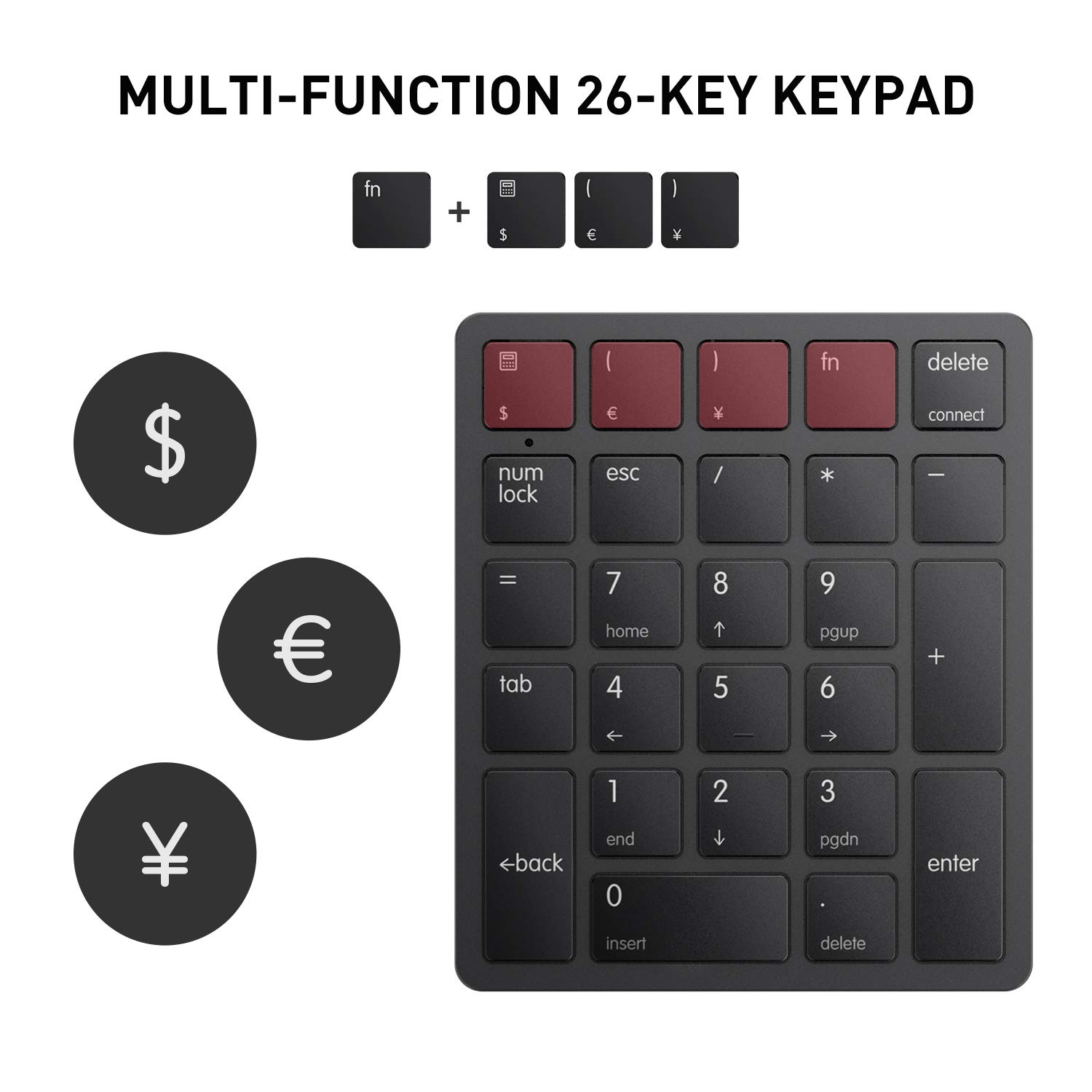 Foto 7 pulgar | Teclado Numérico Inalámbrico Bluetooth Con Teclado Numérico Negro - Venta Internacional.