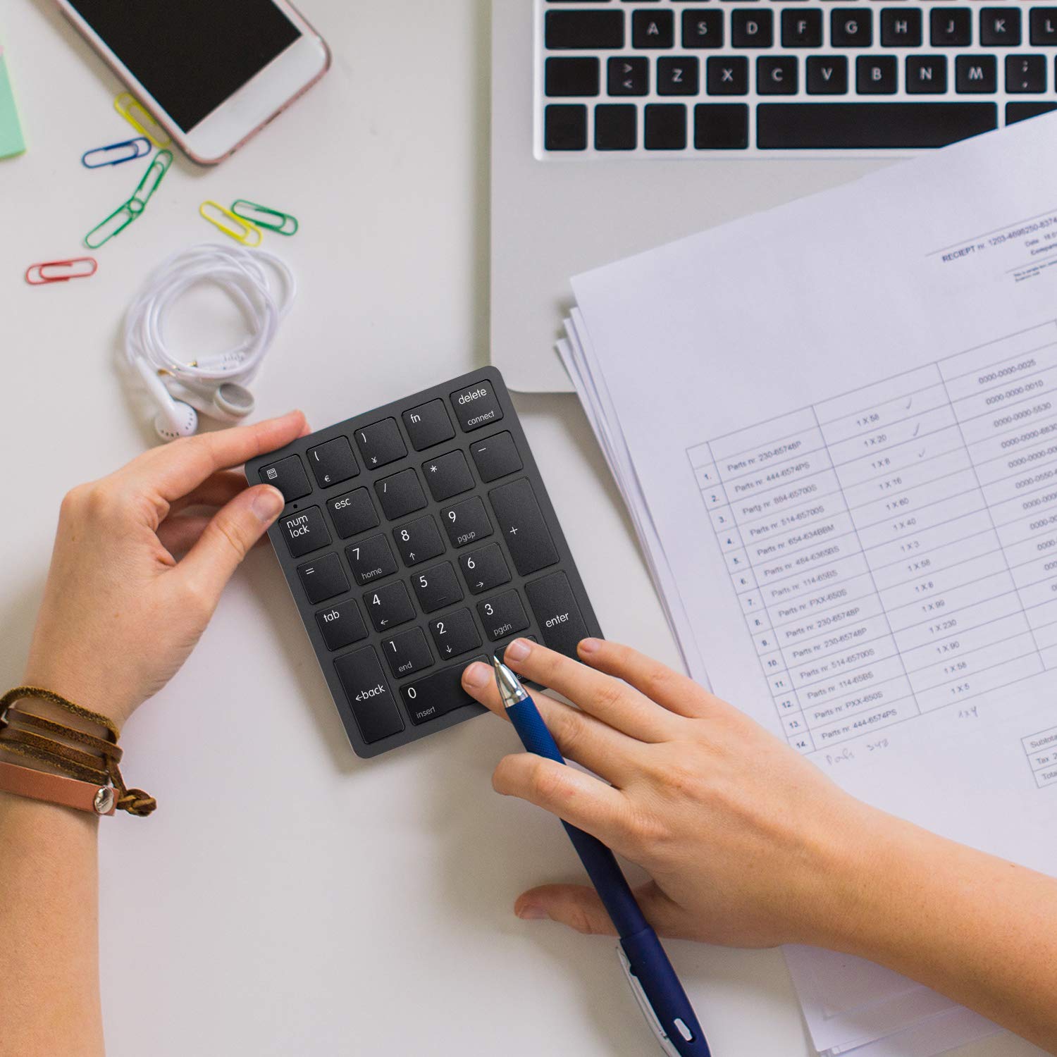 Foto 7 | Teclado Numérico Inalámbrico Bluetooth Con Teclado Numérico Negro - Venta Internacional.
