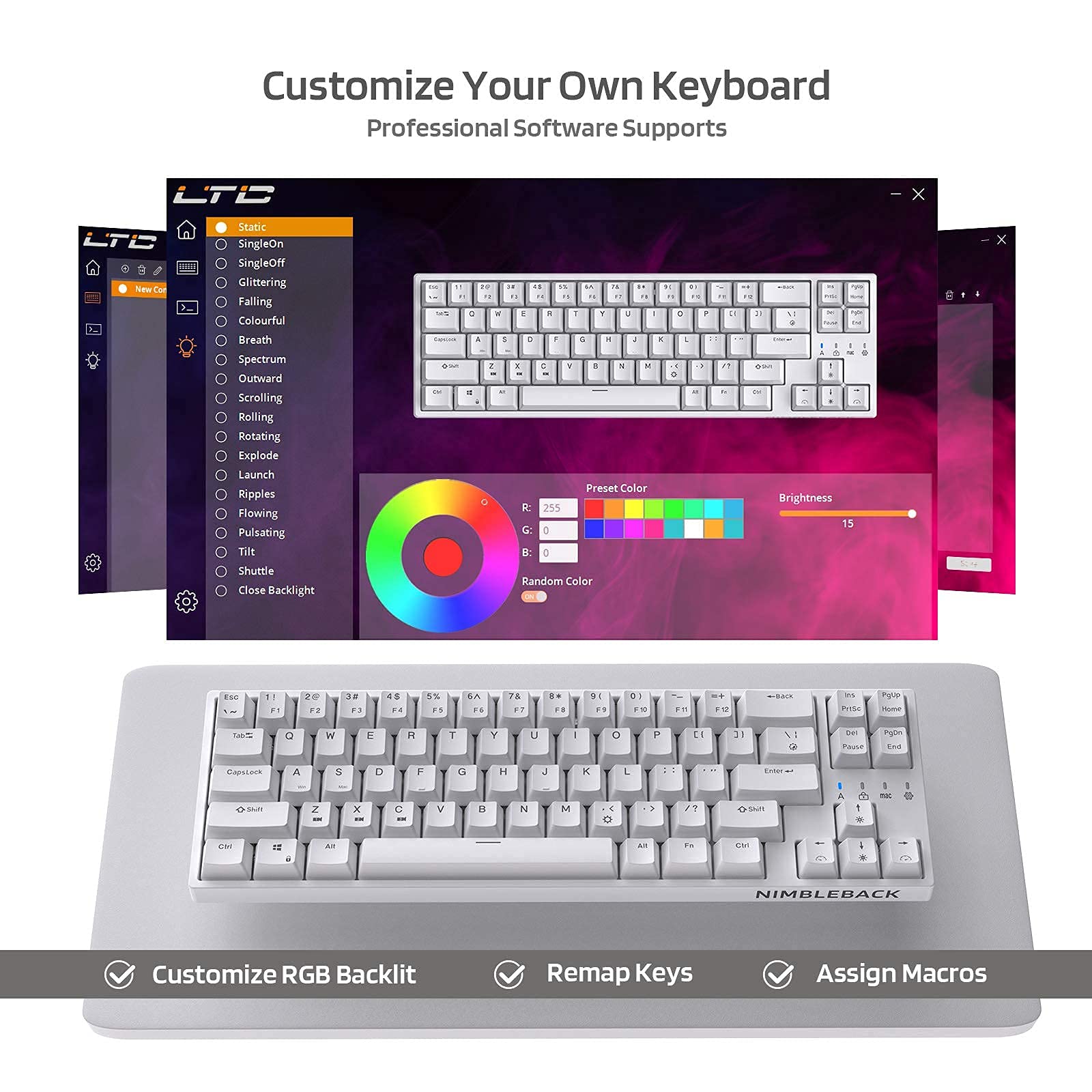 Foto 4 pulgar | Teclado Mecánico Ltc Nb681 Nimbleback 65% Rgb Brown Switch - Venta Internacional.