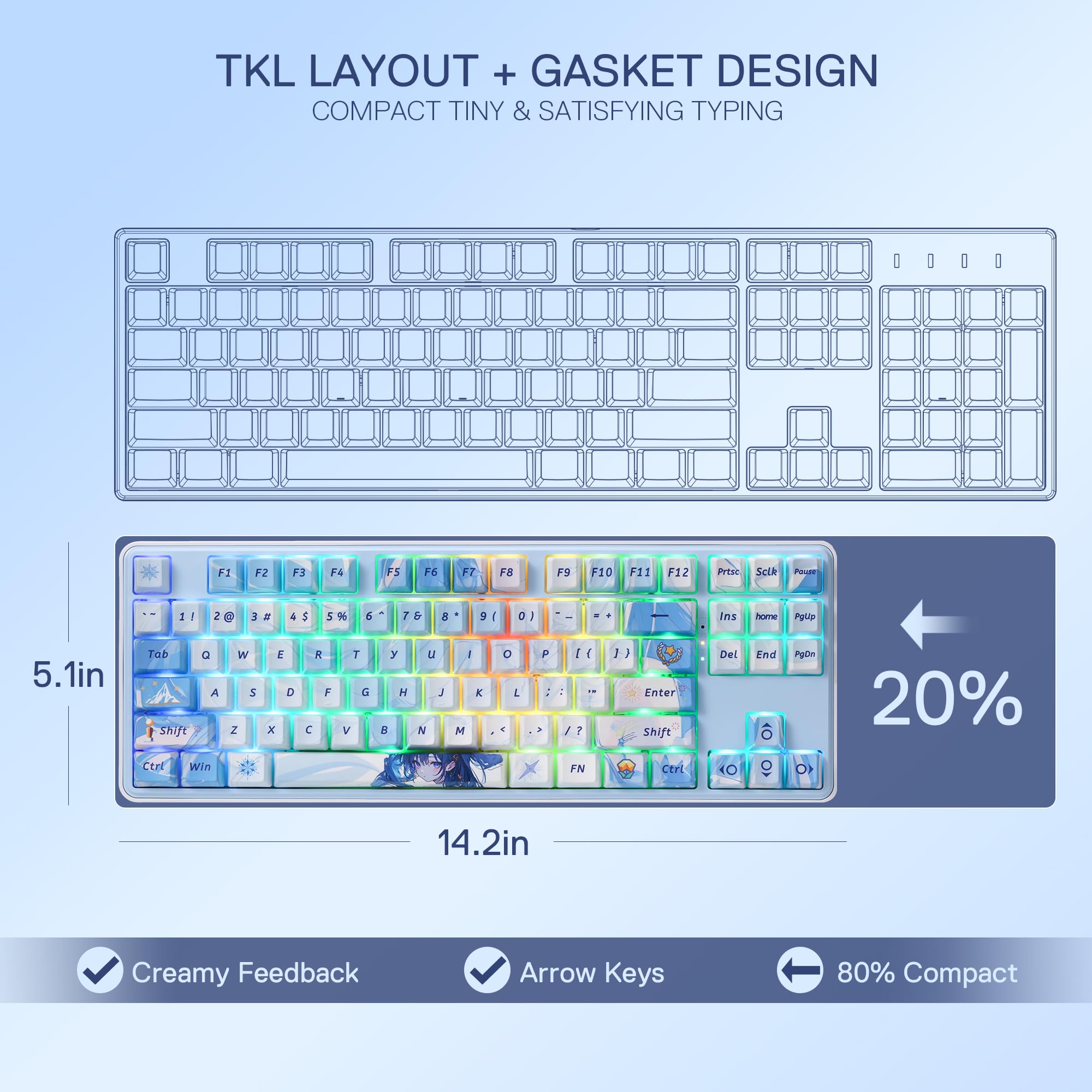 Foto 8 pulgar | Teclado Para Juegos Redragon K707 Pro Se 80% Inalámbrico Rgb - Venta Internacional.