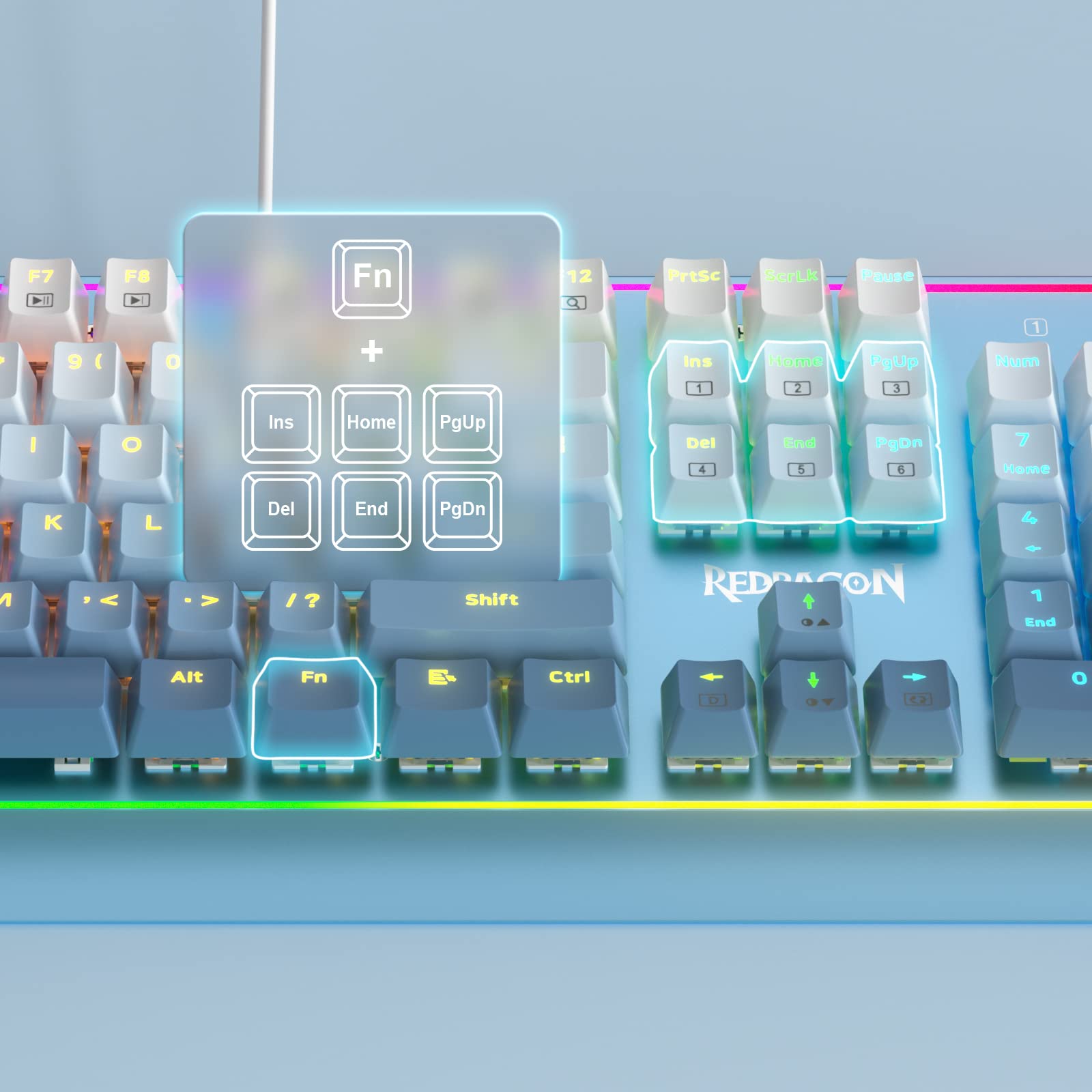 Foto 8 pulgar | Teclado Para Juegos Redragon K654 Rgb Mecánico Con Cable De 104 Teclas - Venta Internacional.