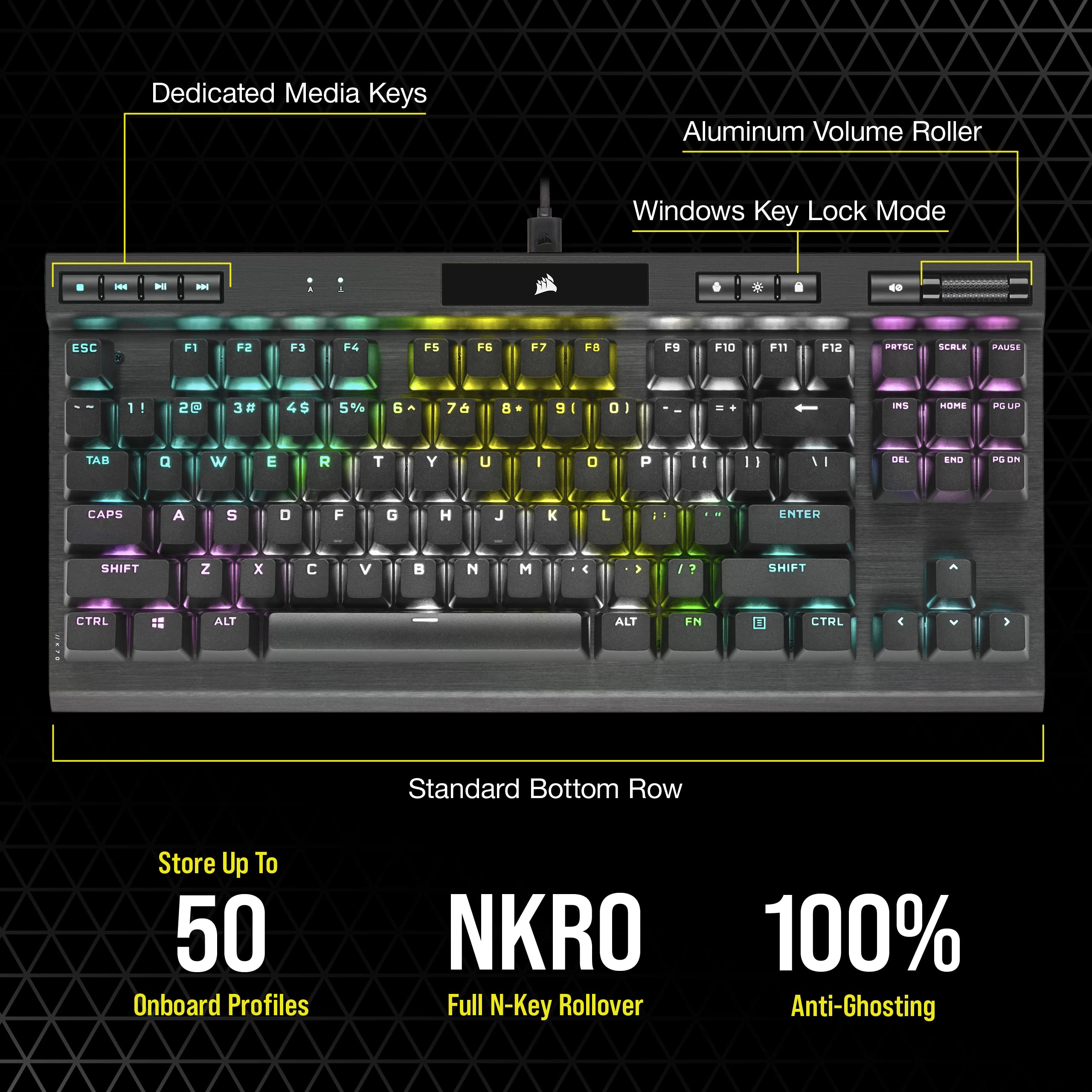 Foto 8 pulgar | Teclado Para Juegos Corsair K70 Rgb Tkl Champion Series Opx - Venta Internacional.