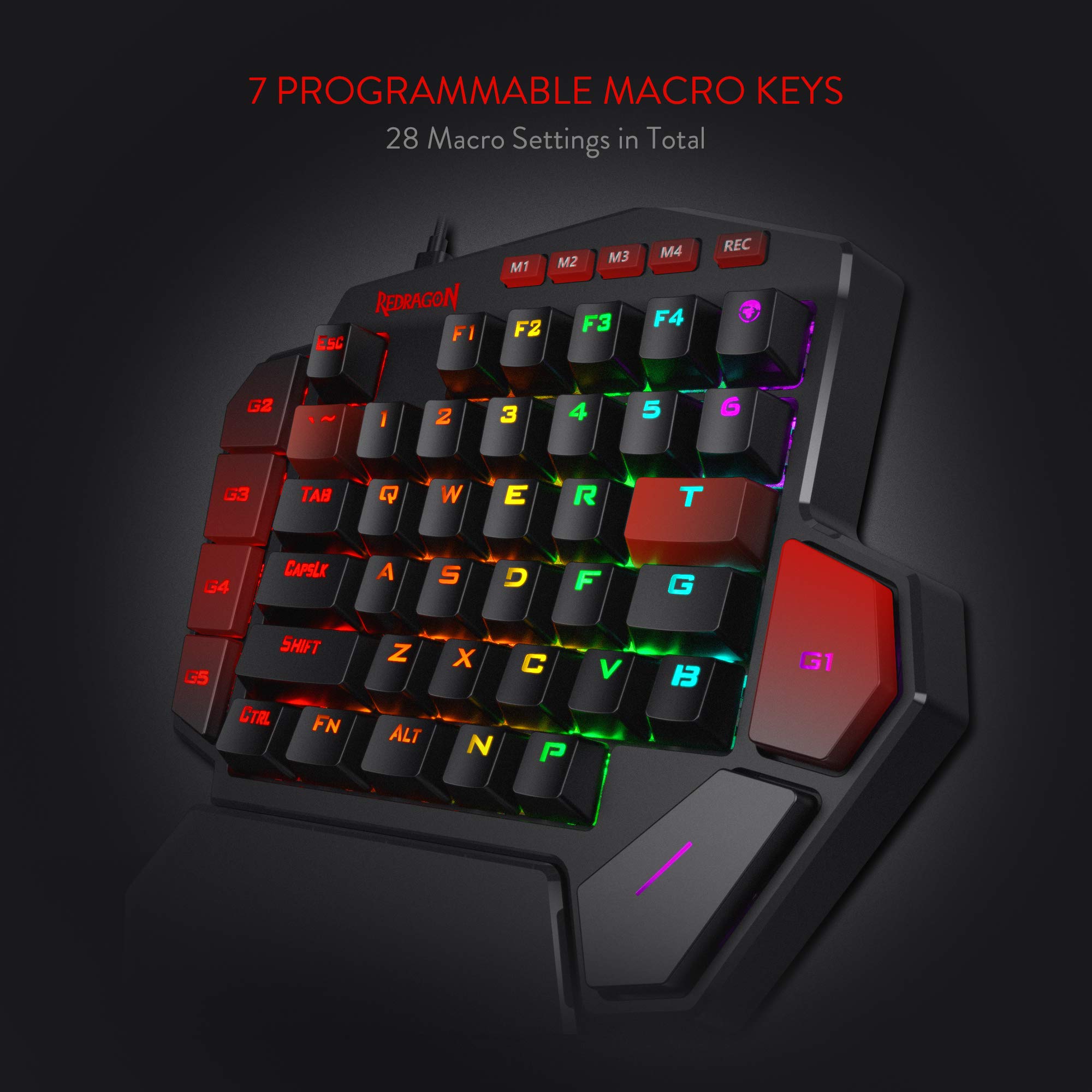 Foto 3 pulgar | Teclado Para Juegos Con Una Sola Mano Redragon K585 Diti Rgb Con Cable - Venta Internacional.