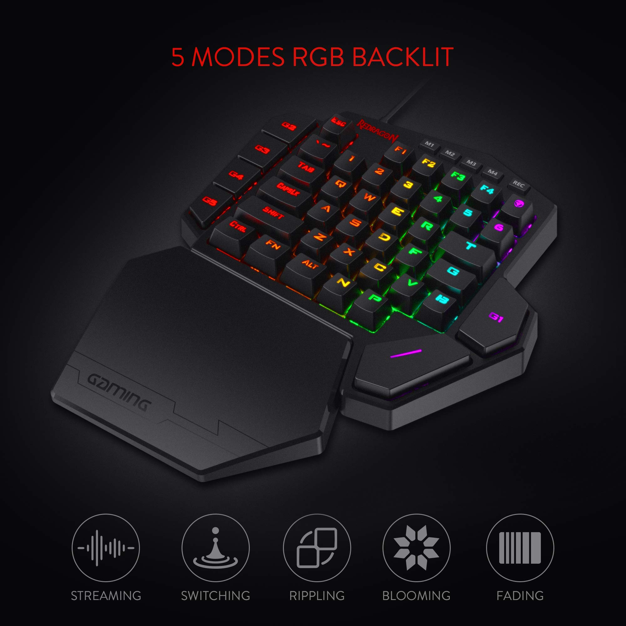 Foto 4 pulgar | Teclado Para Juegos Con Una Sola Mano Redragon K585 Diti Rgb Con Cable - Venta Internacional.