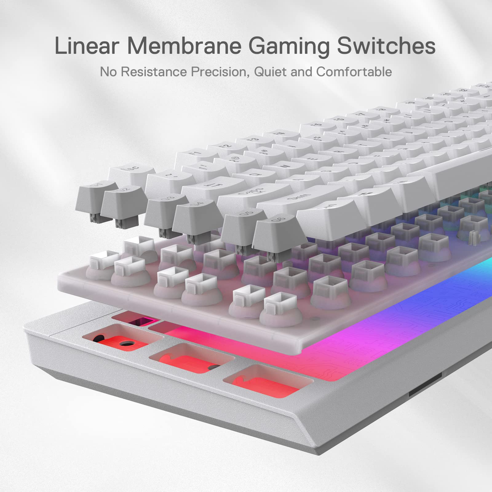 Foto 4 | Teclado Gaming Redragon K512 Shiva Rgb Retroiluminado Blanco - Venta Internacional.
